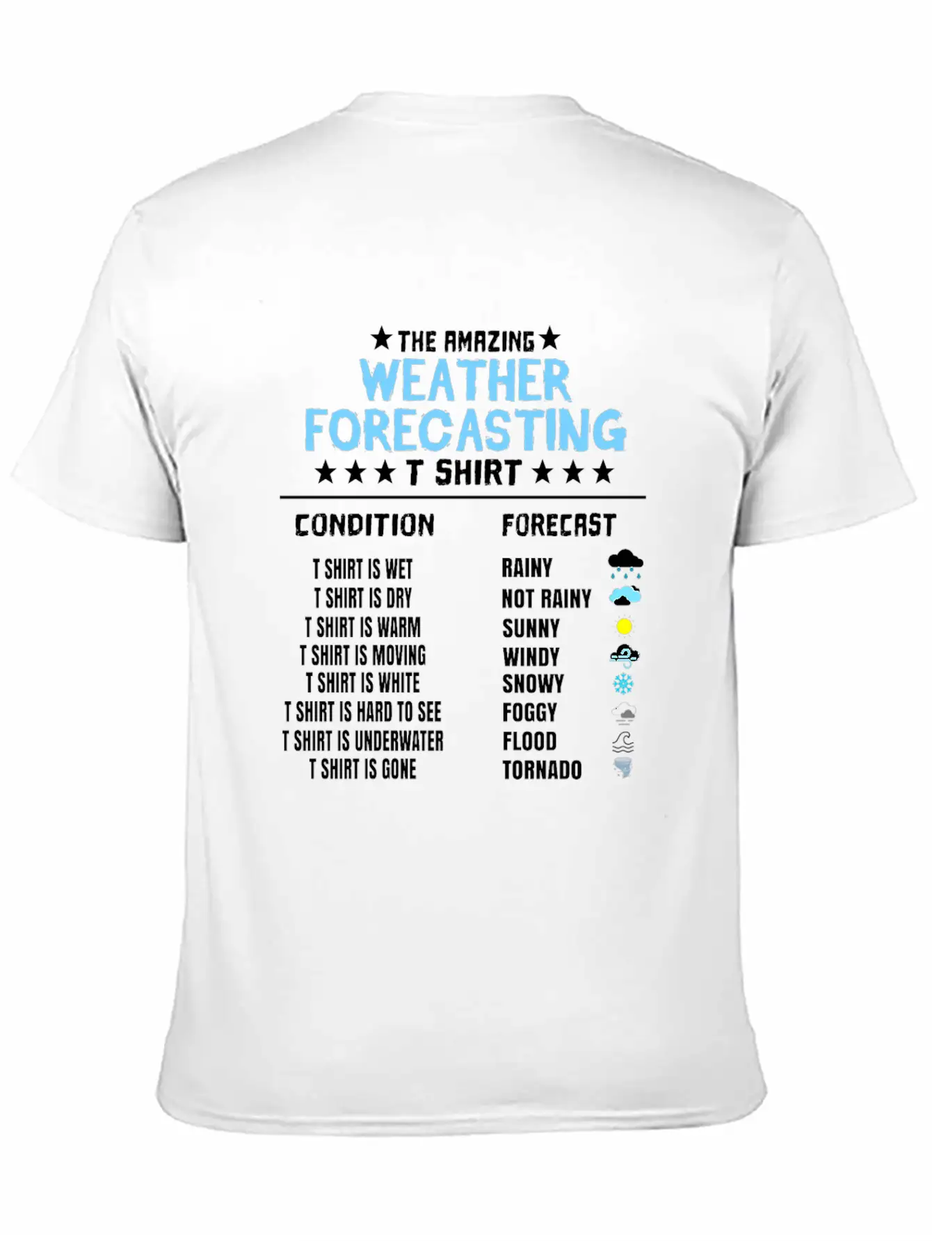 The Amazing Weather Forecasting T Shirt Basic Graphic T-Shirt ¨C Daily Comfort In Soft Cotton