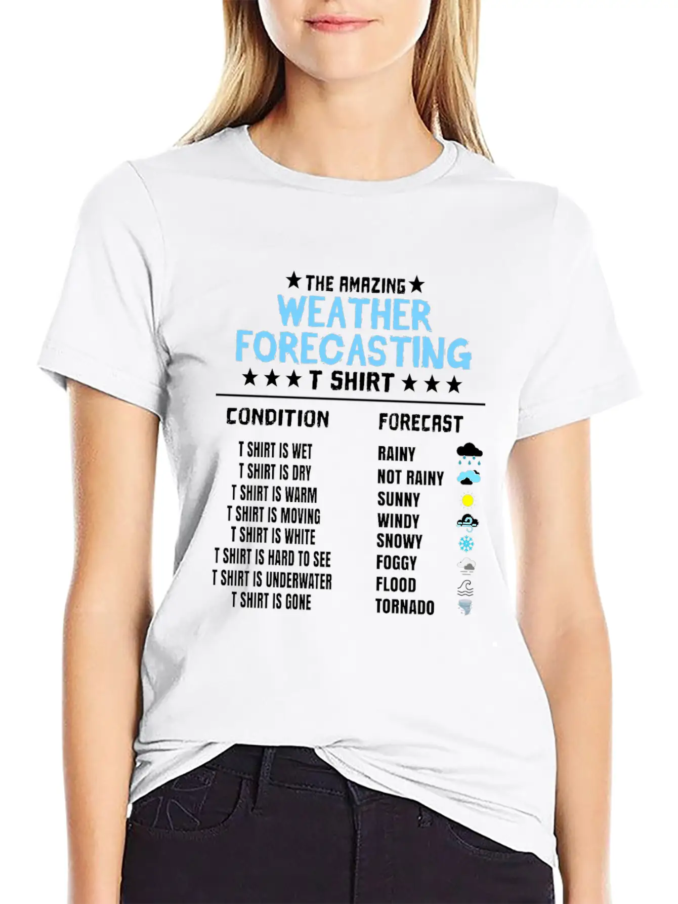 The Amazing Weather Forecasting T Shirt Basic Graphic T-Shirt ¨C Daily Comfort In Soft Cotton