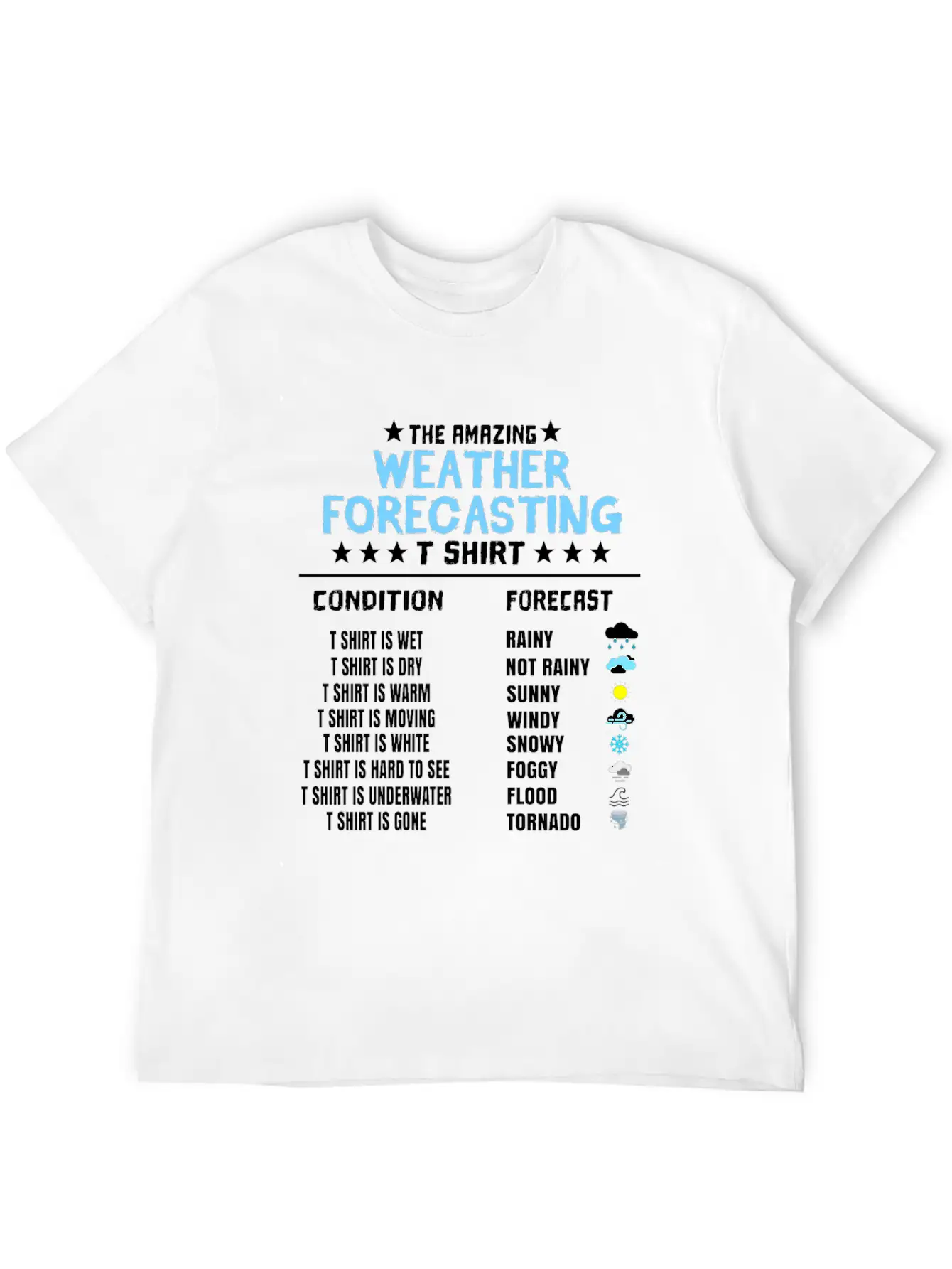 The Amazing Weather Forecasting T Shirt Basic Graphic T-Shirt ¨C Daily Comfort In Soft Cotton