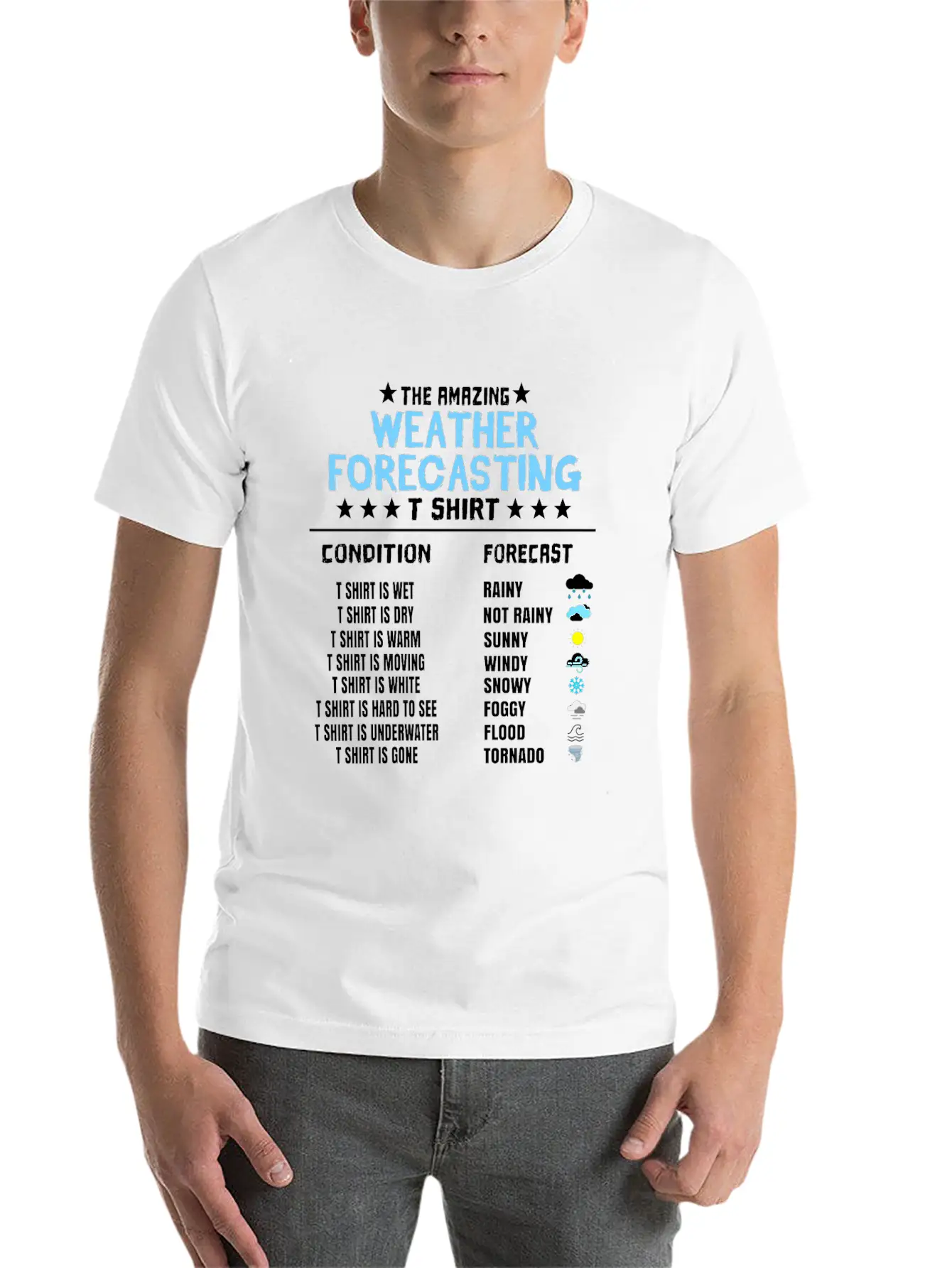 The Amazing Weather Forecasting T Shirt Basic Graphic T-Shirt ¨C Daily Comfort In Soft Cotton