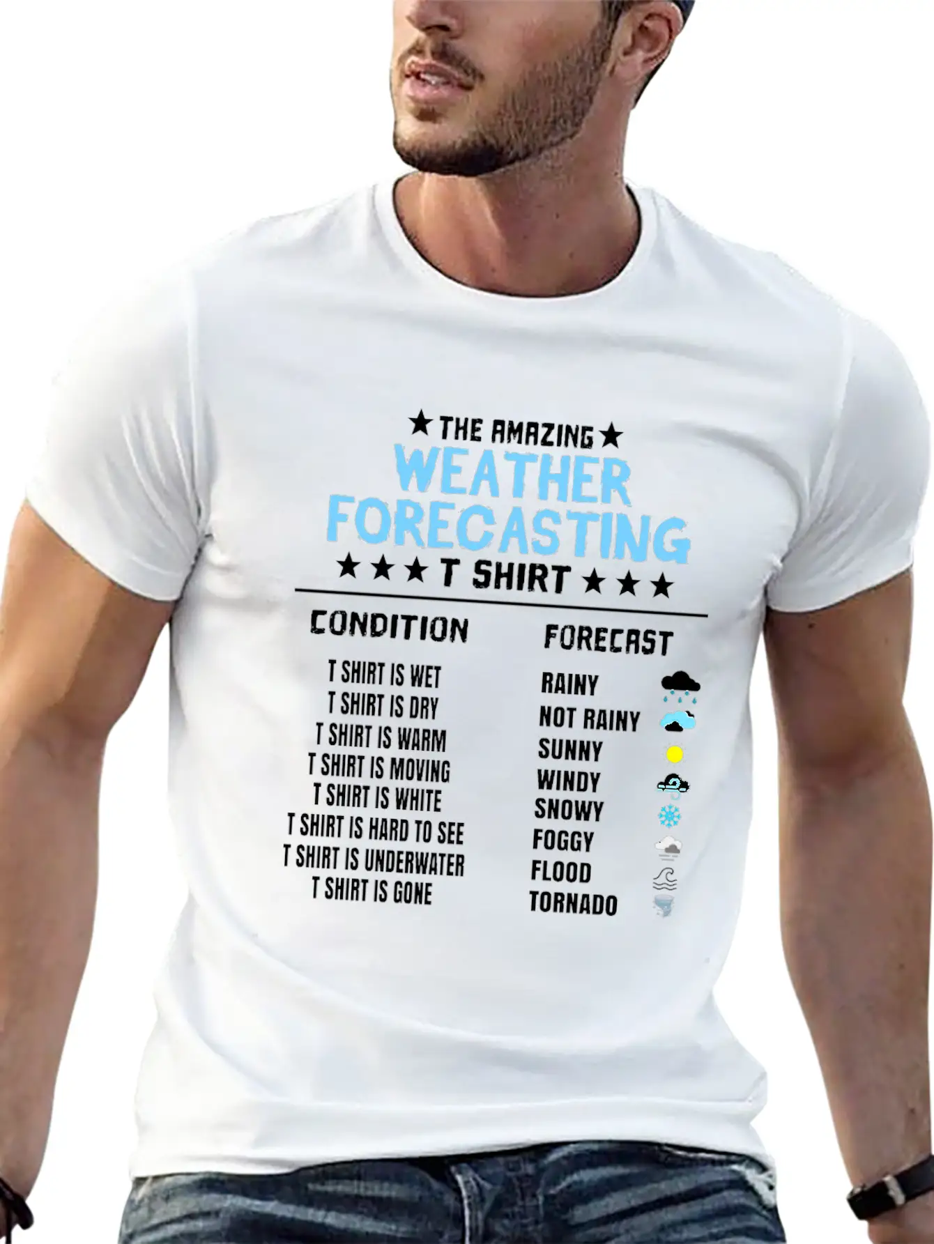 The Amazing Weather Forecasting T Shirt Basic Graphic T-Shirt ¨C Daily Comfort In Soft Cotton