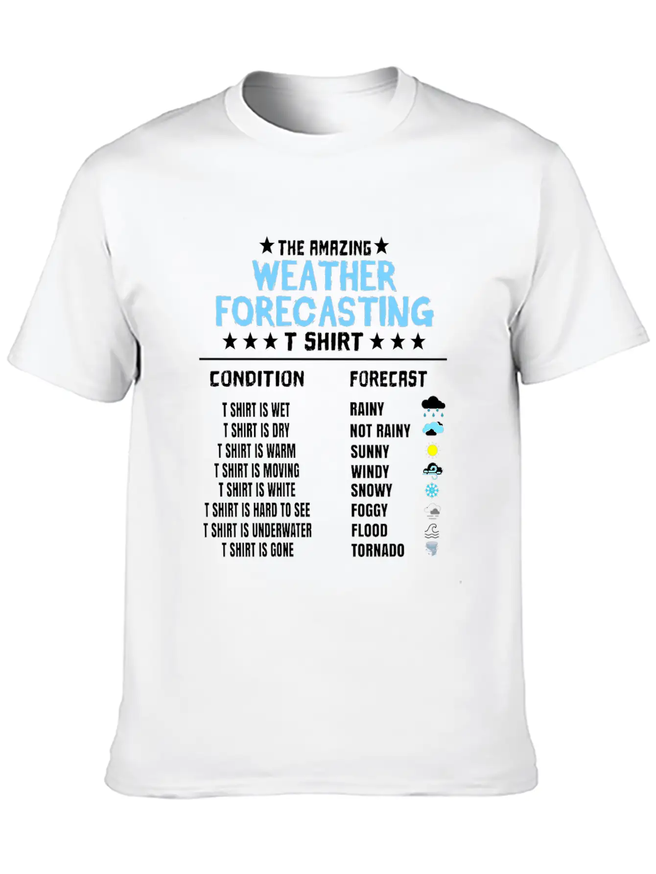 The Amazing Weather Forecasting T Shirt Basic Graphic T-Shirt ¨C Daily Comfort In Soft Cotton