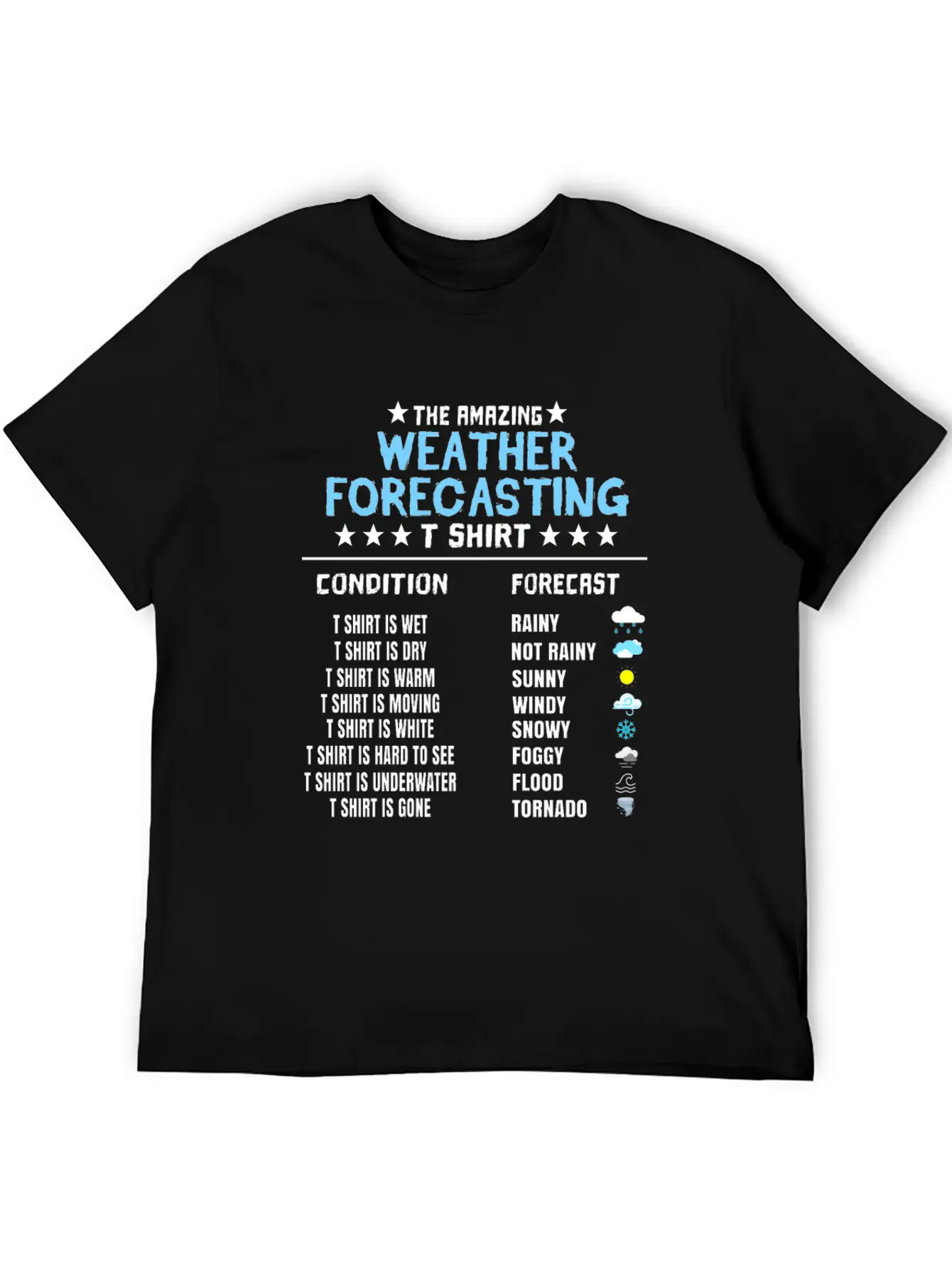 The Amazing Weather Forecasting T Shirt Basic Graphic T-Shirt ¨C Daily Comfort In Soft Cotton