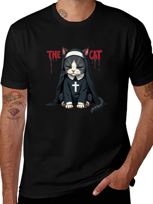 The Cat Nun ¨C Cute & Whimsical Cartoon Art Unisex Casual T-Shirt ¨C Clean Design For Daily Comfort