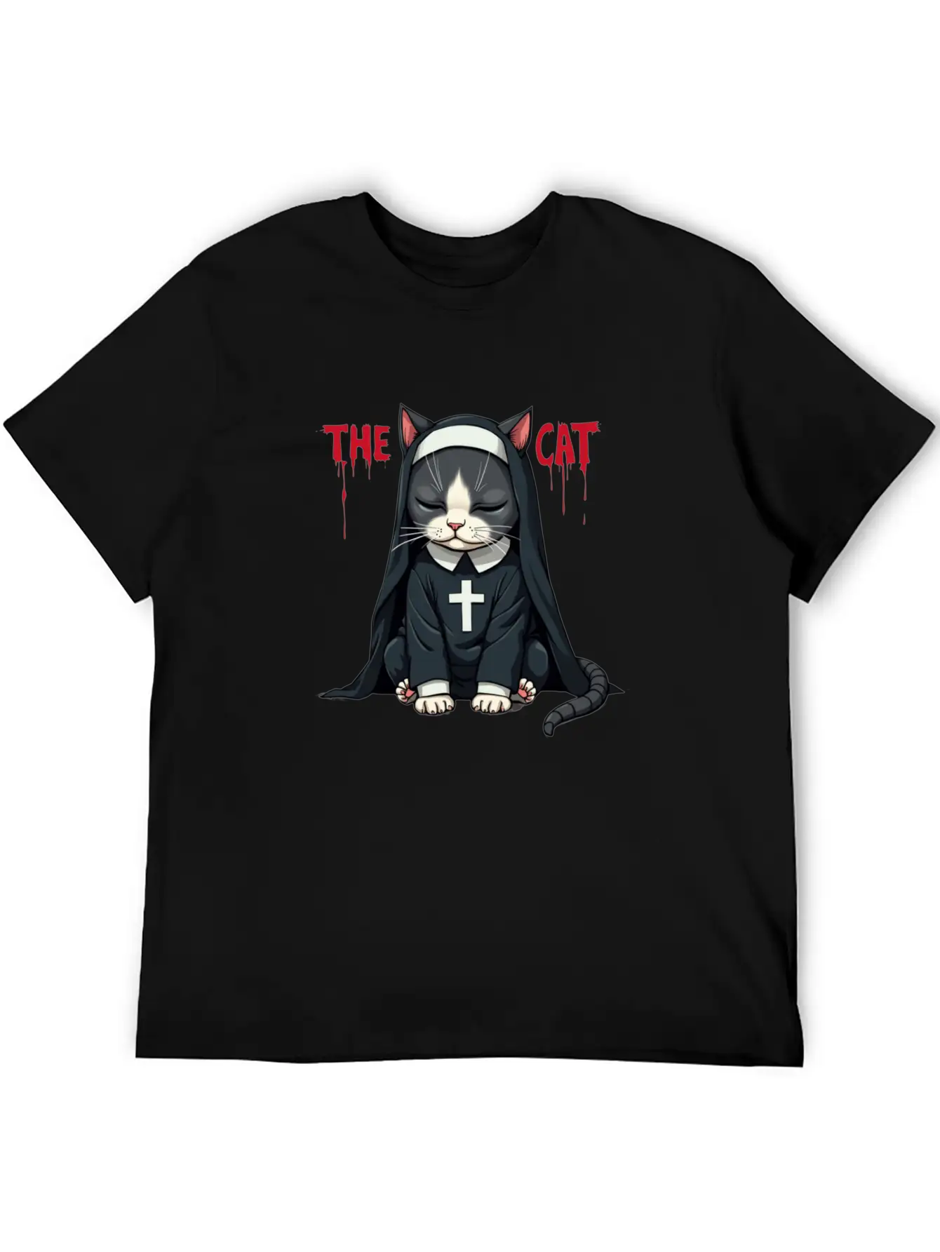 The Cat Nun ¨C Cute & Whimsical Cartoon Art Unisex Casual T-Shirt ¨C Clean Design For Daily Comfort