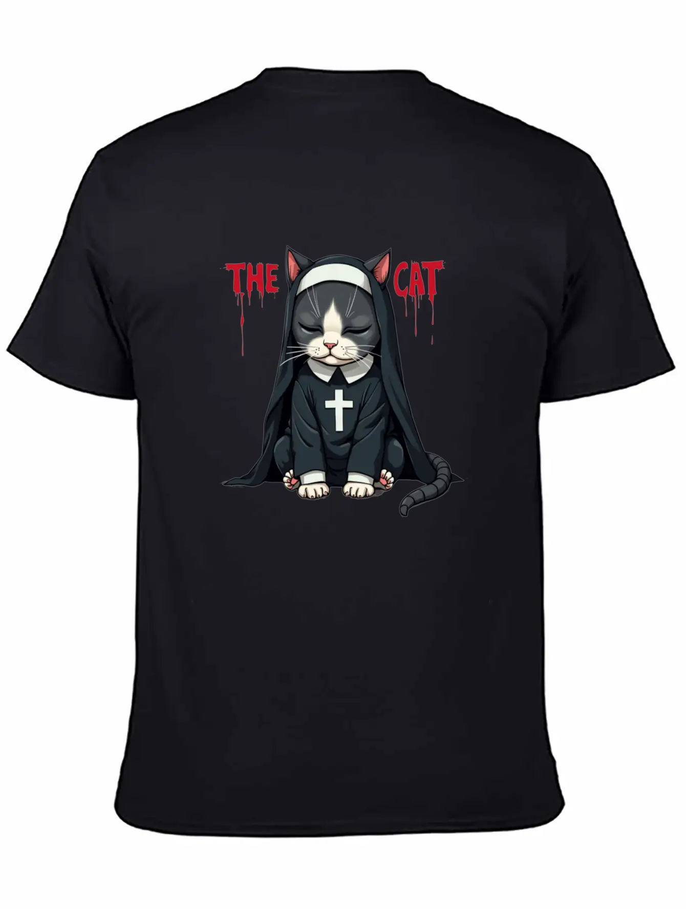 The Cat Nun ¨C Cute & Whimsical Cartoon Art Unisex Casual T-Shirt ¨C Clean Design For Daily Comfort