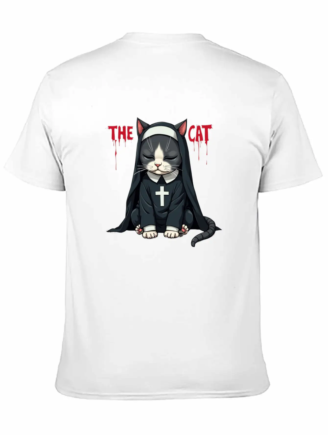 The Cat Nun ¨C Cute & Whimsical Cartoon Art Unisex Casual T-Shirt ¨C Clean Design For Daily Comfort