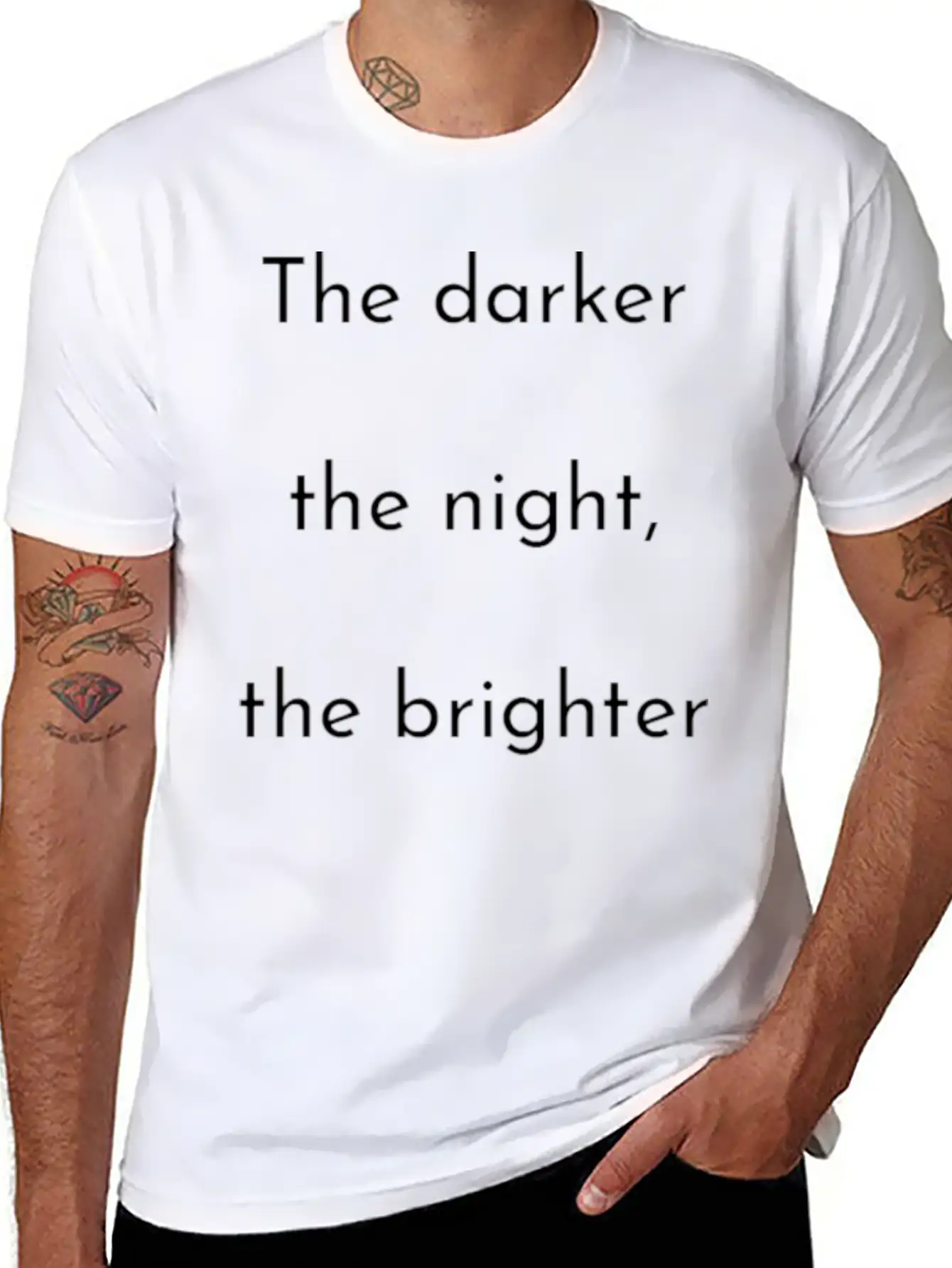 The Darker The Night Mindfulness Spiritual Basic Graphic T-Shirt ¨C Daily Comfort In Soft Cotton