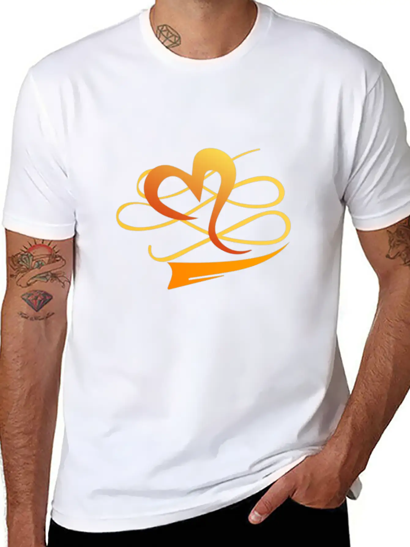 The Golden Heart Essential Cotton Tee For Daily Outfits ¨C Unisex Style