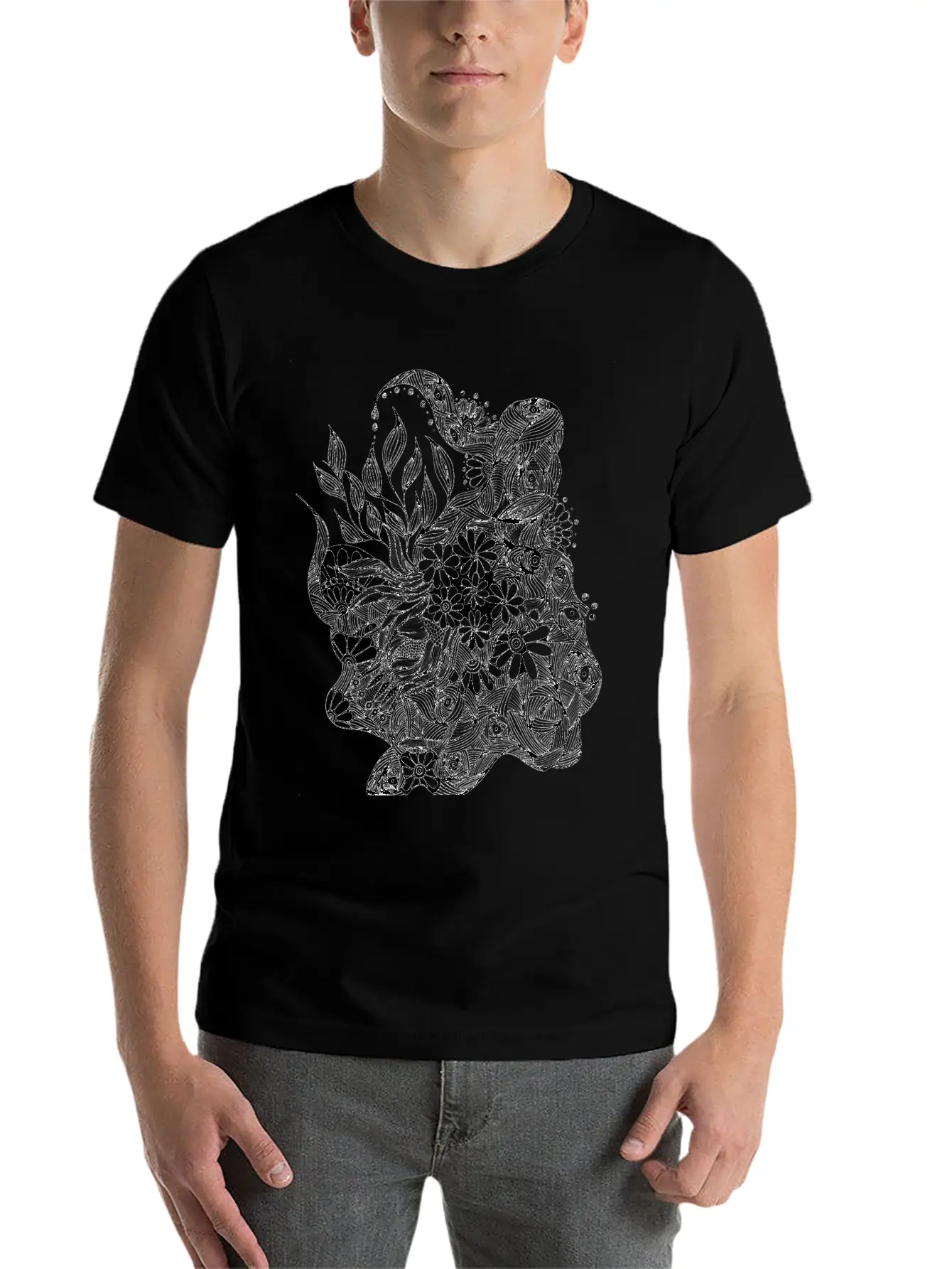 The Lined Design And The Vector Design. Essential Cotton Tee For Daily Outfits ¨C Unisex Style