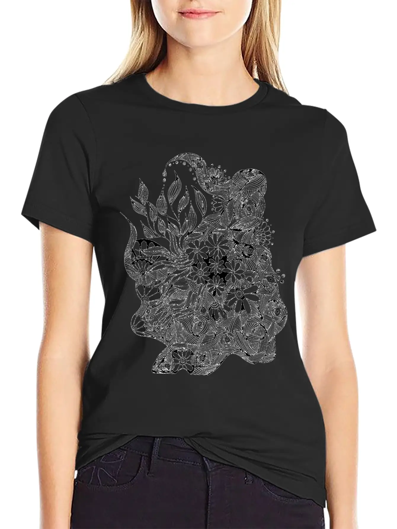 The Lined Design And The Vector Design. Essential Cotton Tee For Daily Outfits ¨C Unisex Style