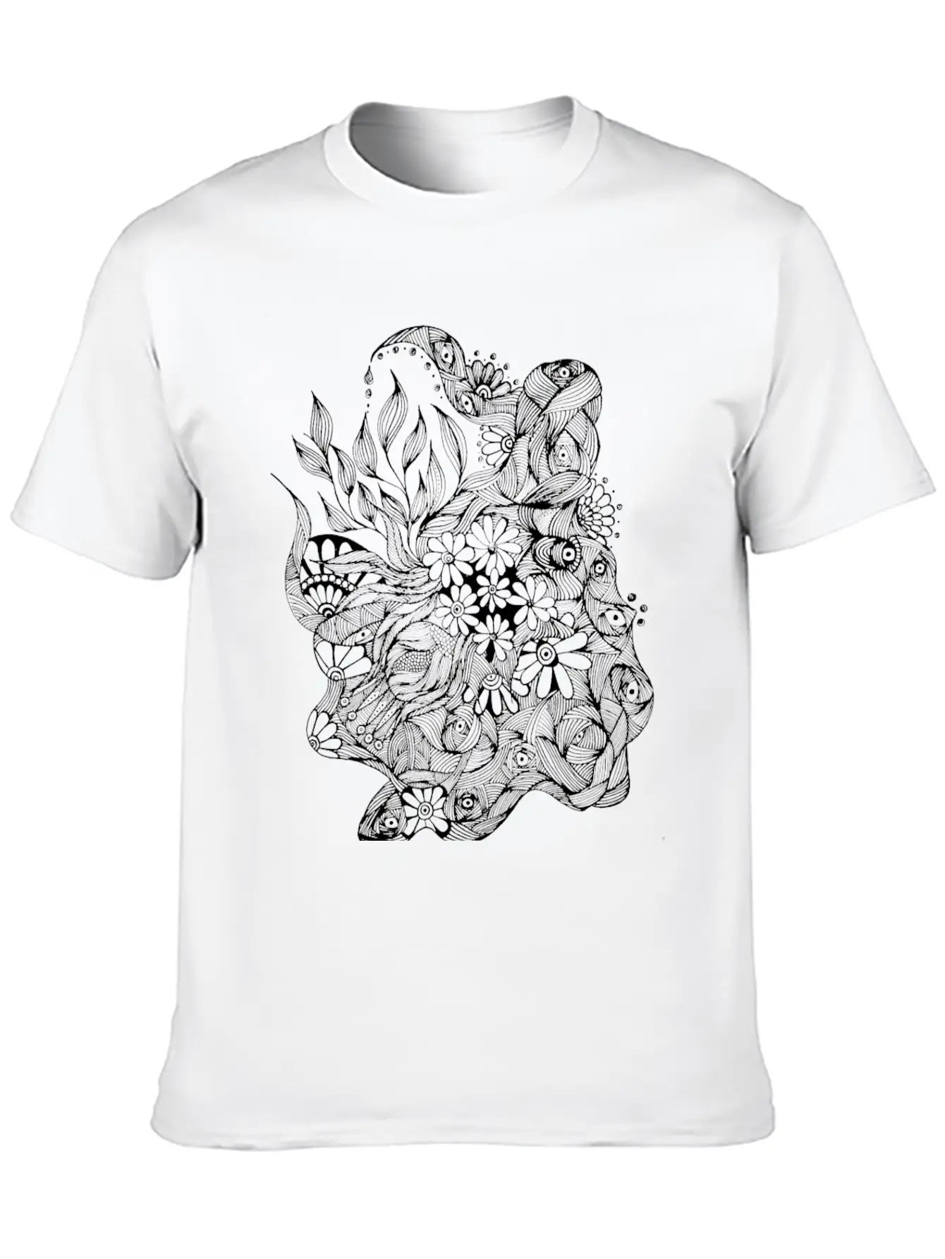 The Lined Design And The Vector Design. Essential Cotton Tee For Daily Outfits ¨C Unisex Style