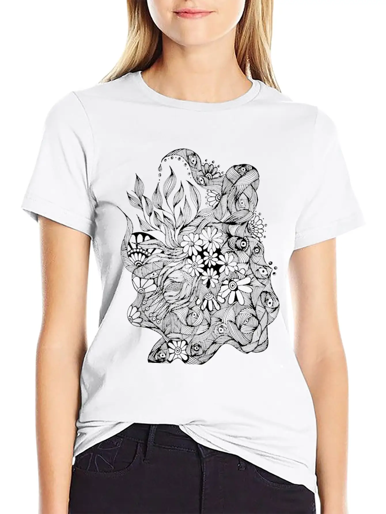 The Lined Design And The Vector Design. Essential Cotton Tee For Daily Outfits ¨C Unisex Style
