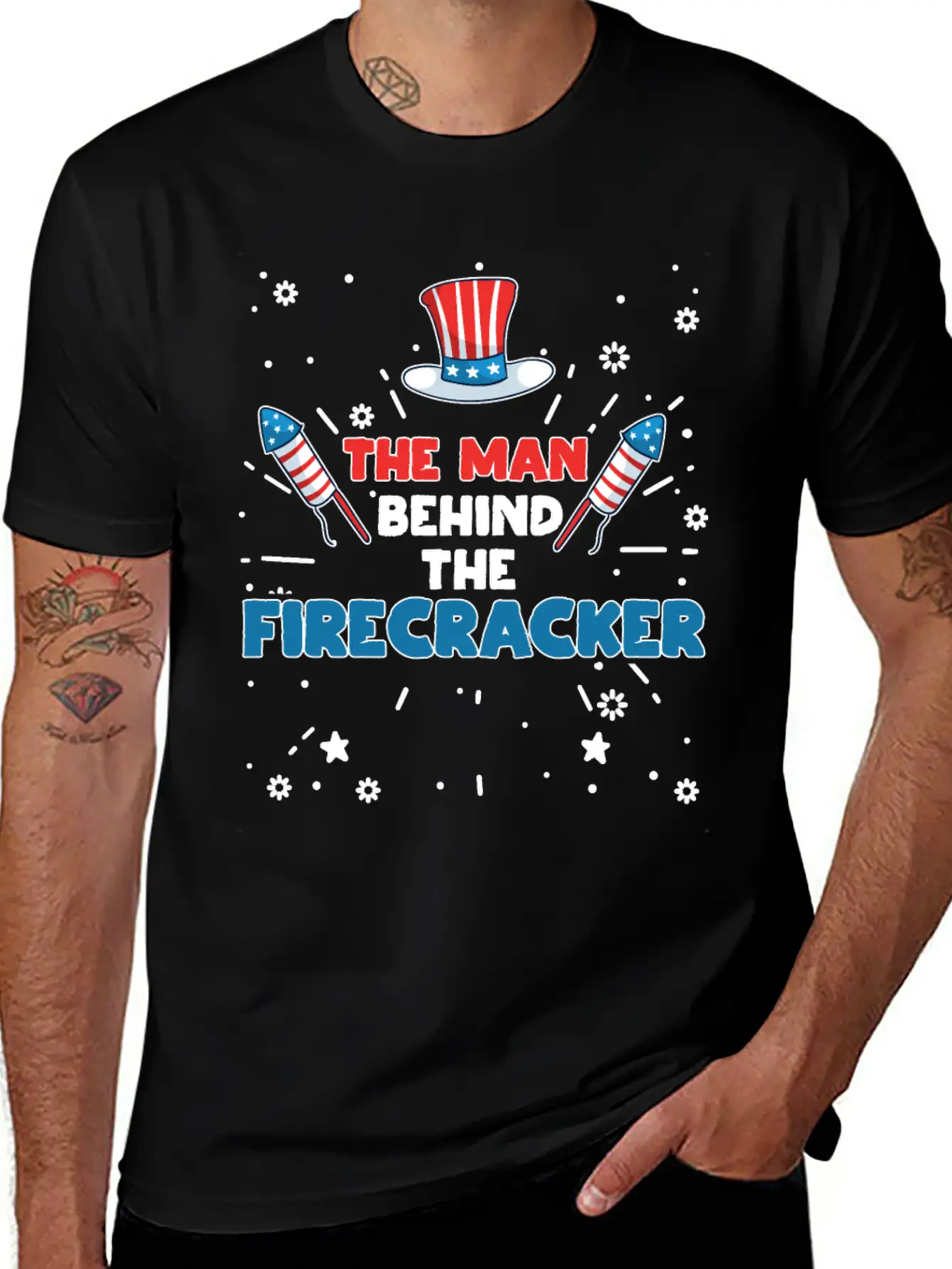 The Man Behind The Firecracker July 4th Fourth Soft Cotton Short Sleeve Tee ¨C Unisex Wardrobe Staple