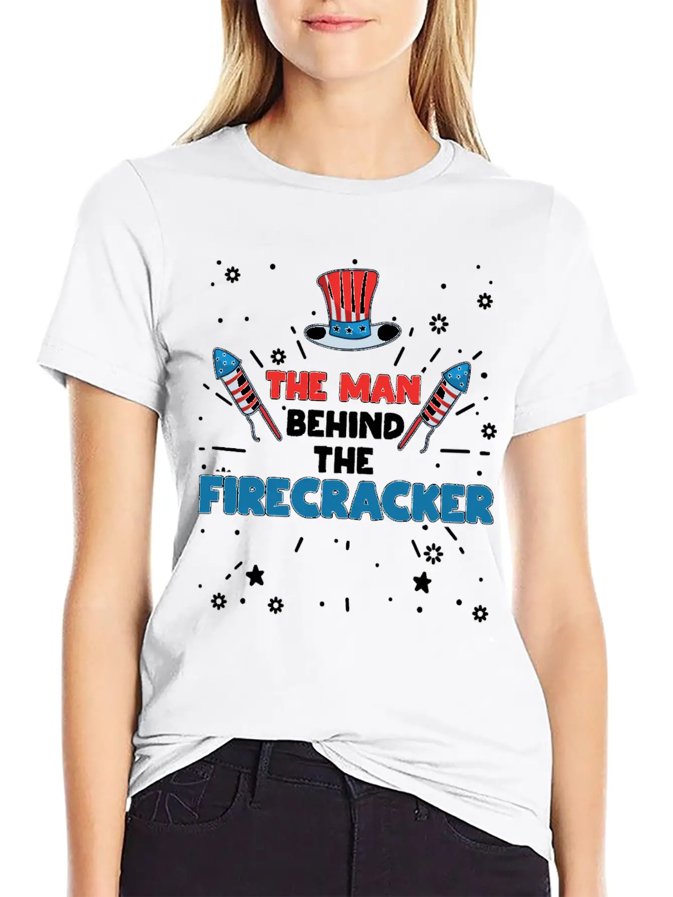 The Man Behind The Firecracker July 4th Fourth Soft Cotton Short Sleeve Tee ¨C Unisex Wardrobe Staple