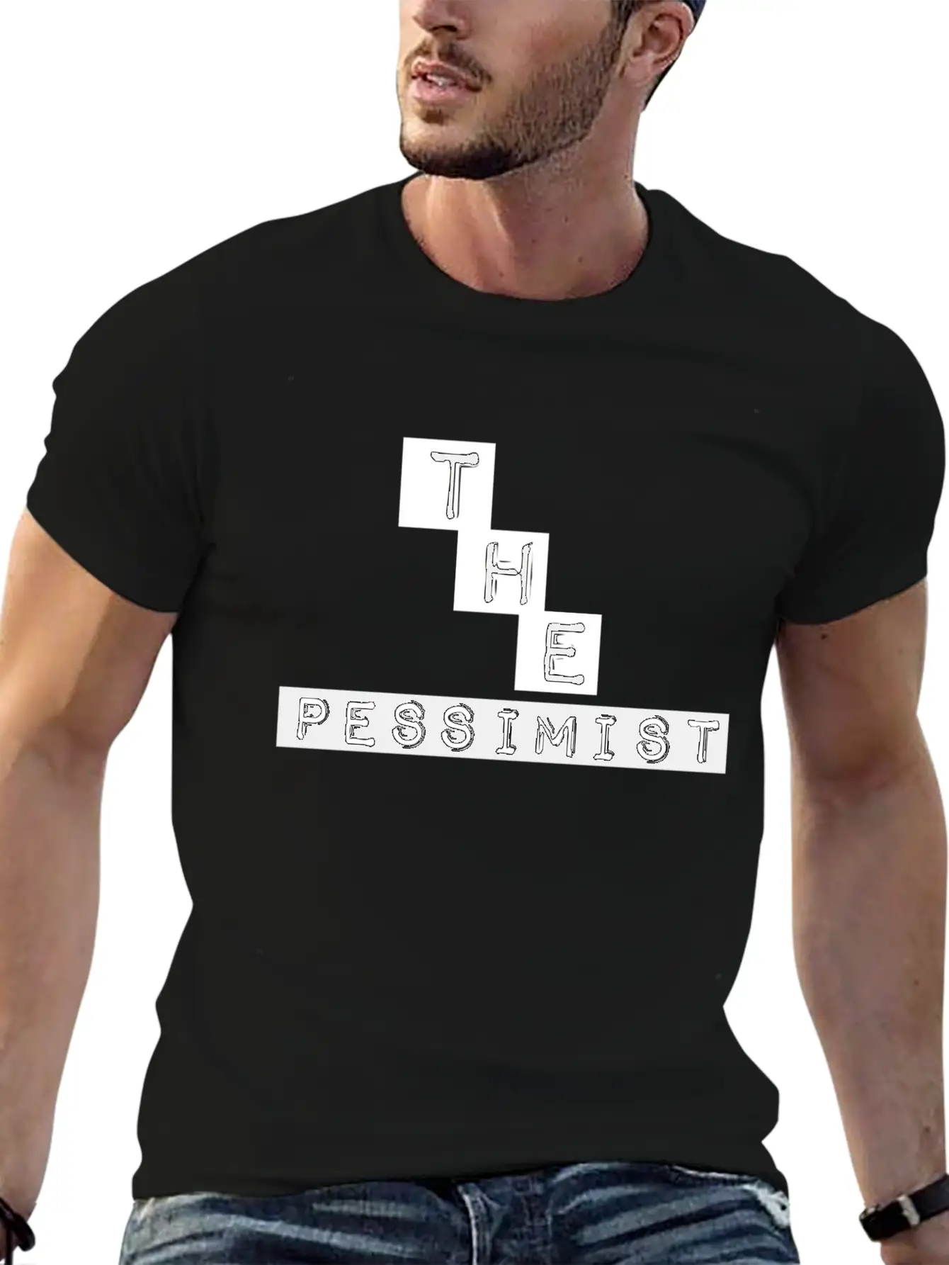 "The Pessimist" Abstract Design Basic Graphic T-Shirt ¨C Daily Comfort In Soft Cotton