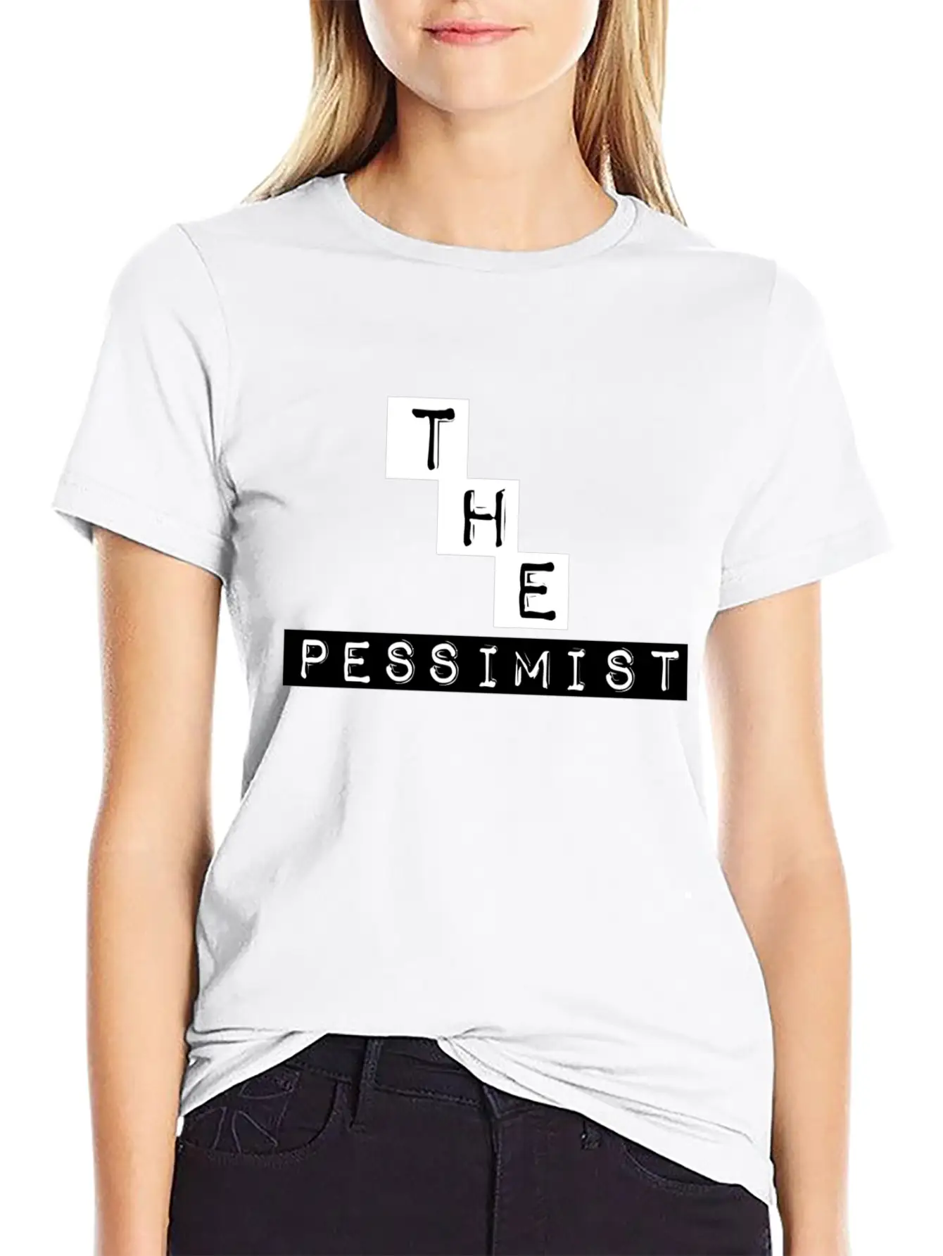 "The Pessimist" Abstract Design Basic Graphic T-Shirt ¨C Daily Comfort In Soft Cotton