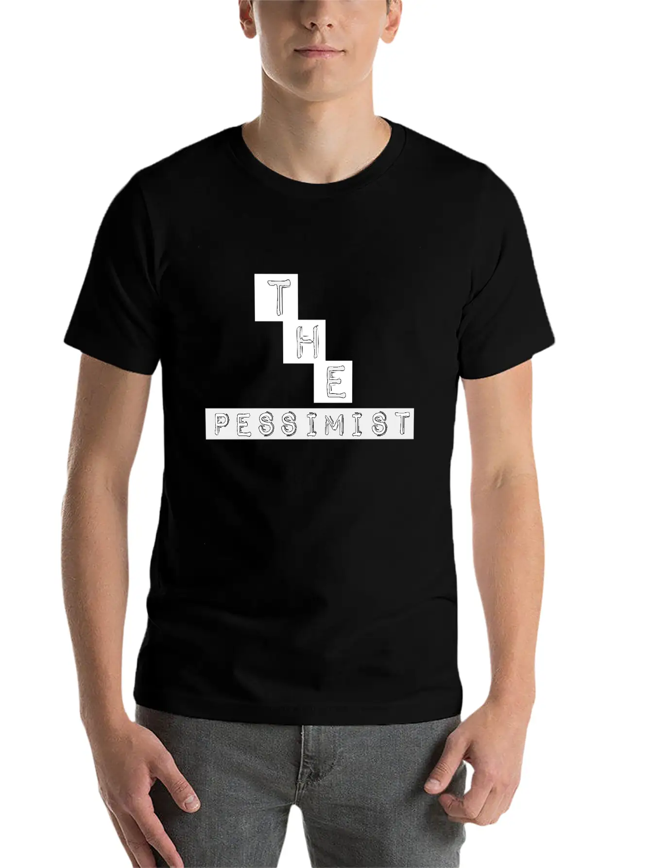 "The Pessimist" Abstract Design Basic Graphic T-Shirt ¨C Daily Comfort In Soft Cotton