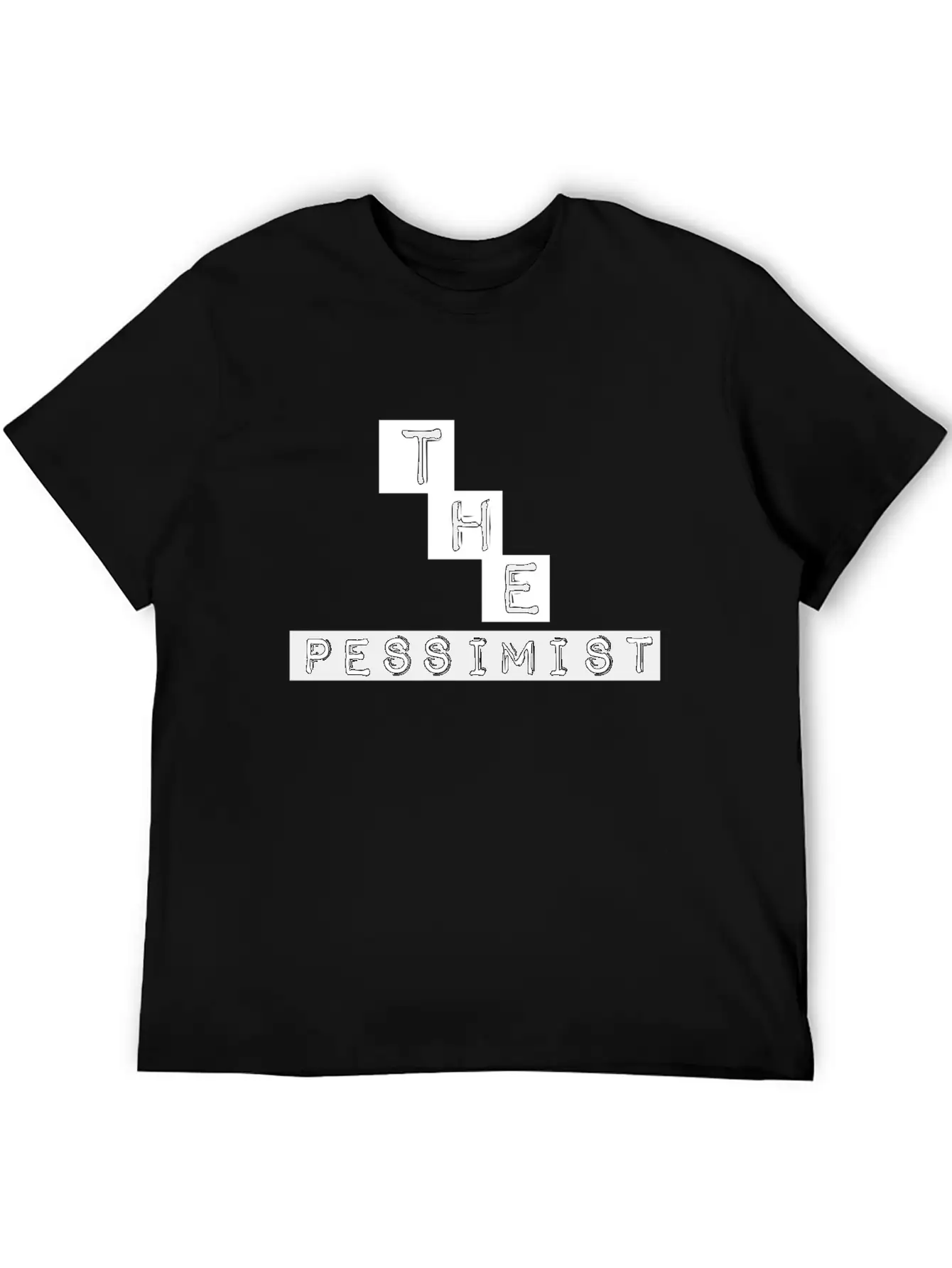 "The Pessimist" Abstract Design Basic Graphic T-Shirt ¨C Daily Comfort In Soft Cotton