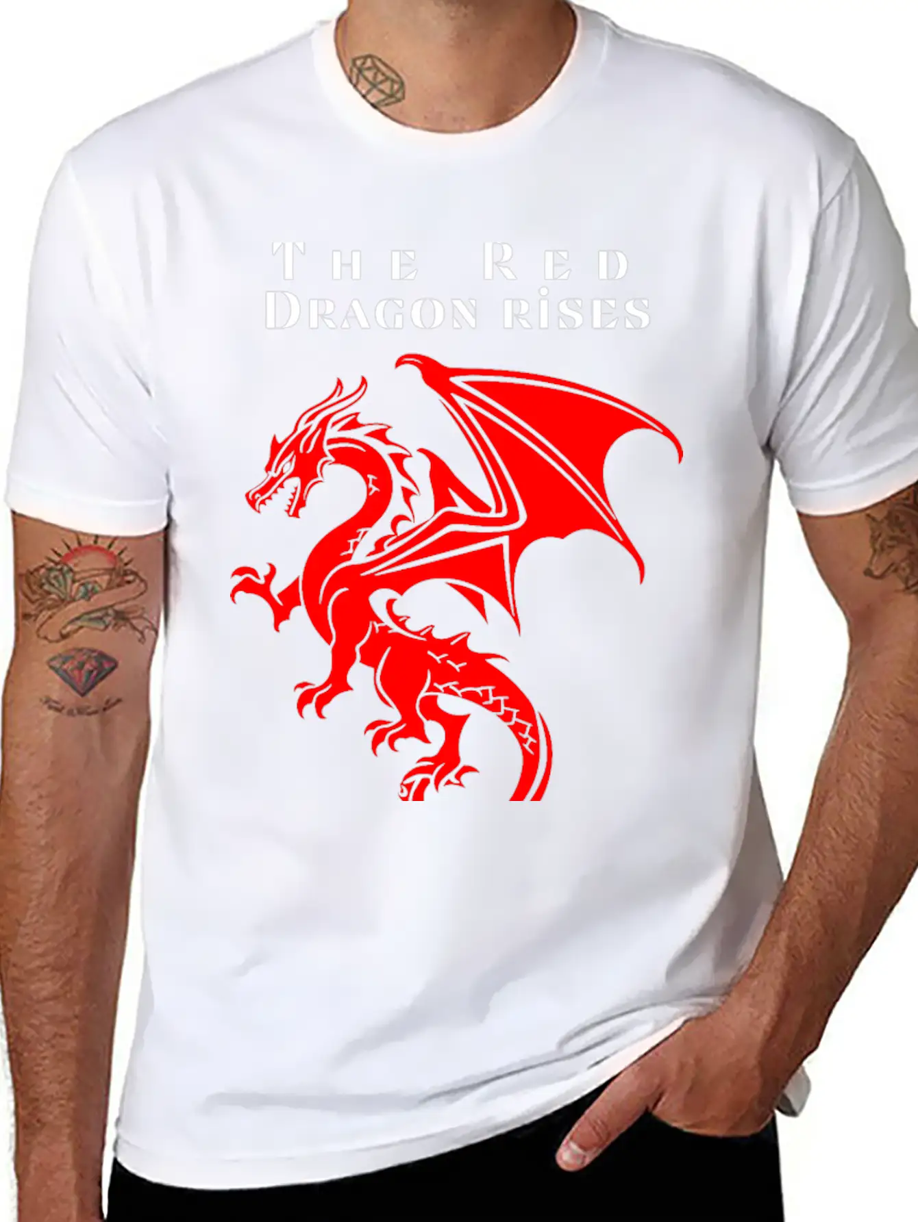 The Red Dragon Rises Essential Cotton Tee For Daily Outfits ¨C Unisex Style