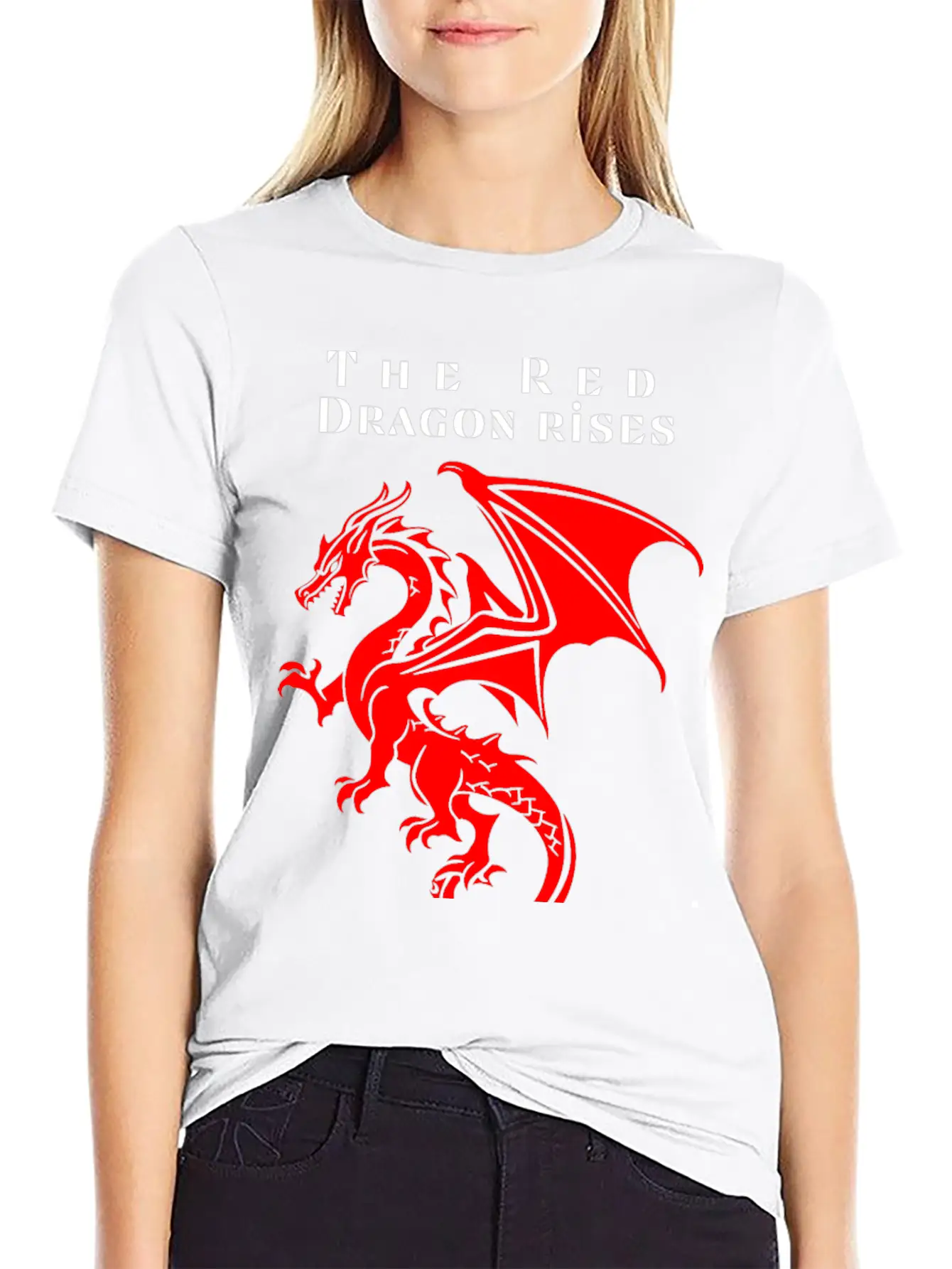The Red Dragon Rises Essential Cotton Tee For Daily Outfits ¨C Unisex Style