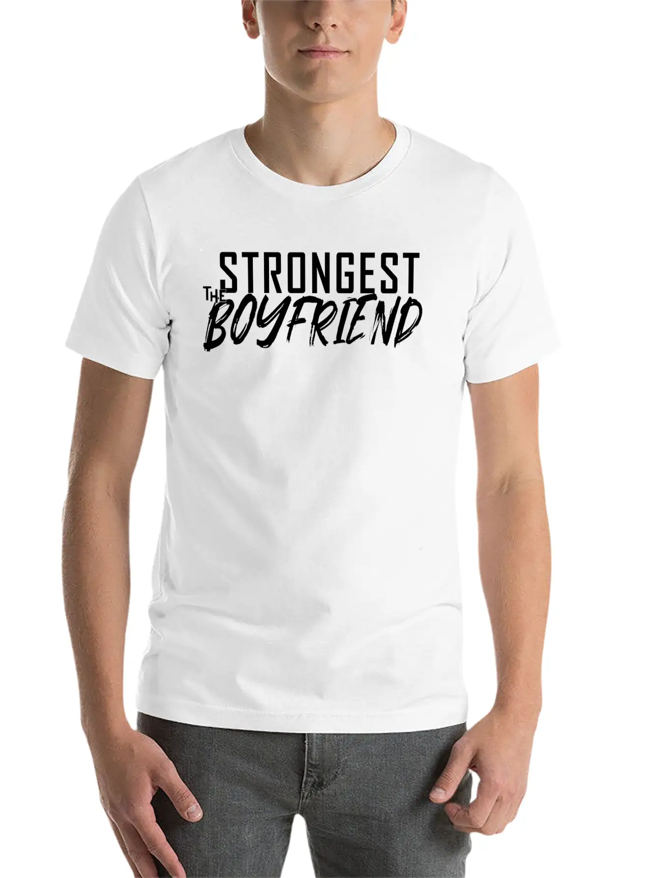 The Strongest Boyfriend Basic Graphic T-Shirt ¨C Daily Comfort In Soft Cotton
