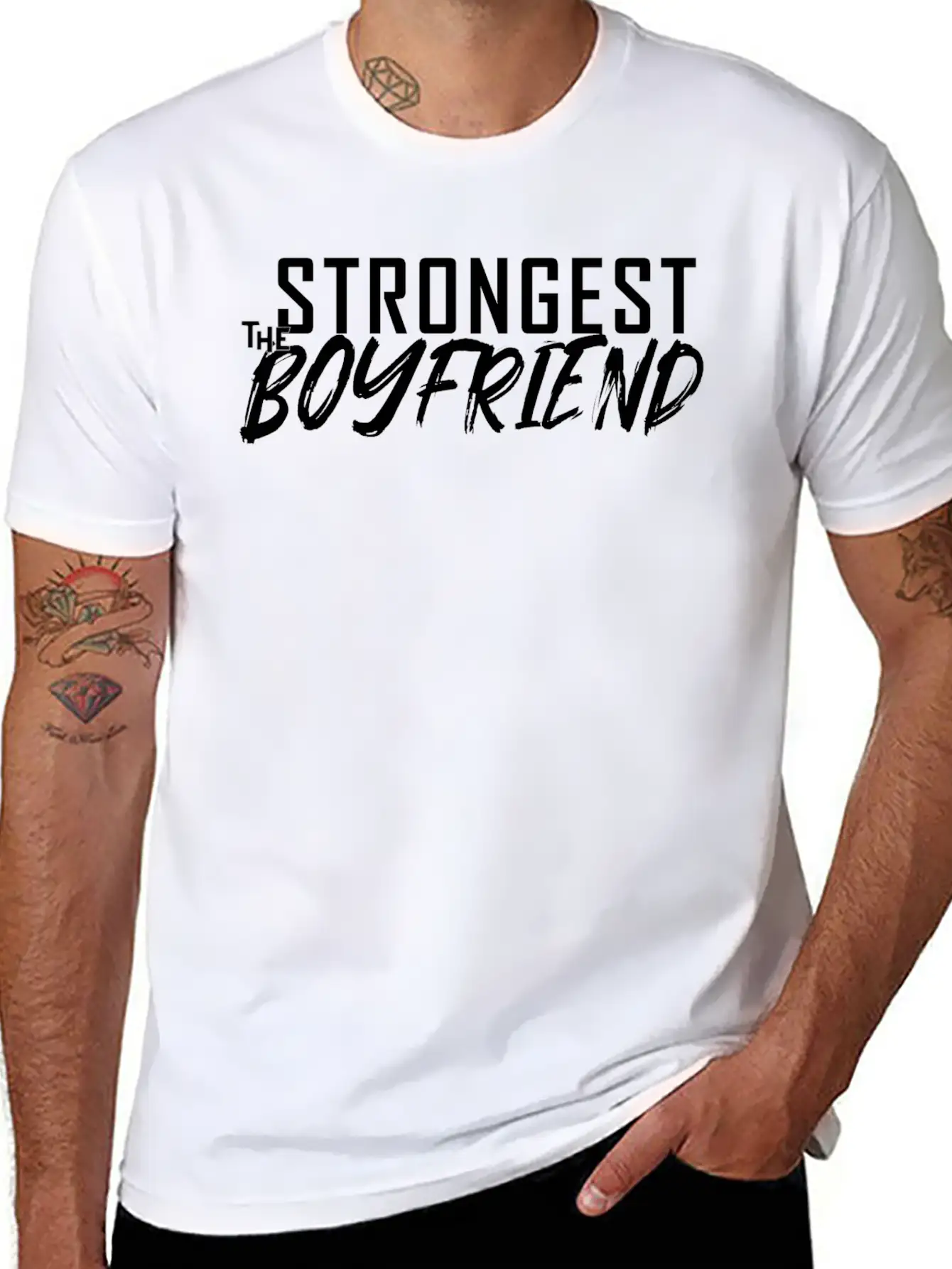 The Strongest Boyfriend Basic Graphic T-Shirt ¨C Daily Comfort In Soft Cotton