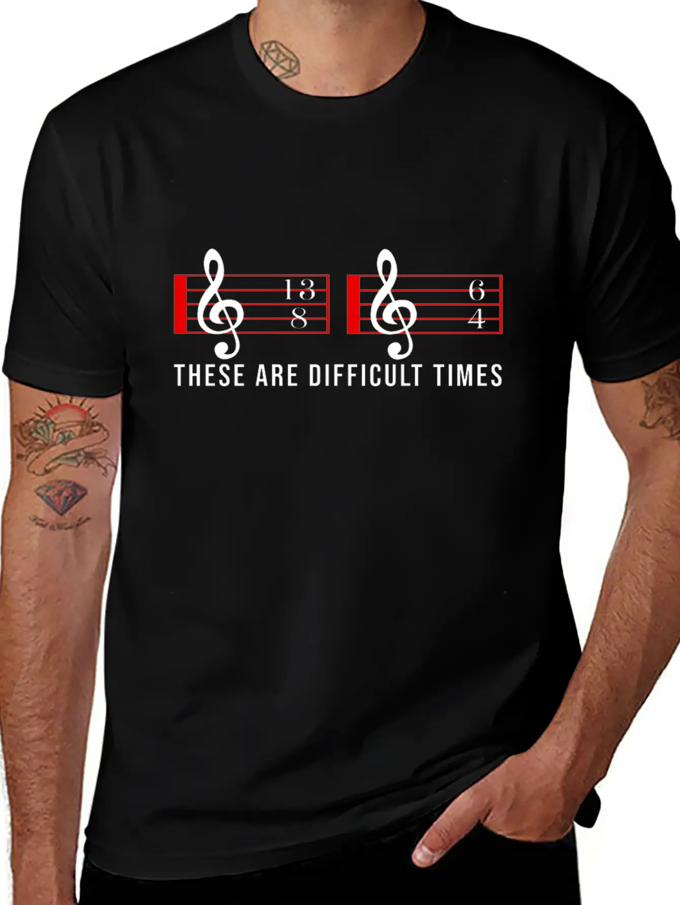 These Are Difficult Times Music Note Choire Essential Cotton Tee For Daily Outfits ¨C Unisex Style