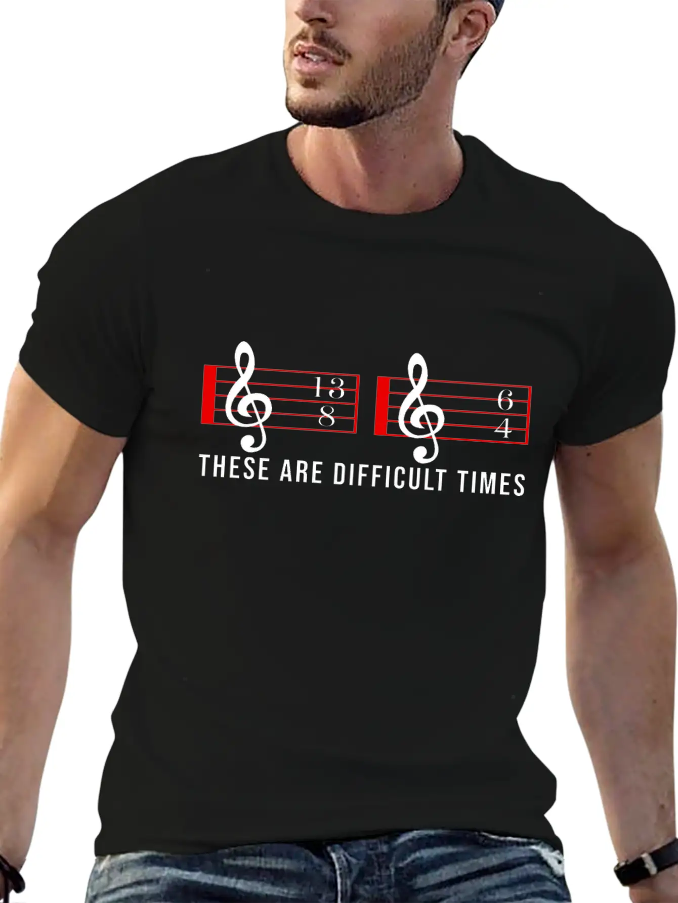 These Are Difficult Times Music Note Choire Essential Cotton Tee For Daily Outfits ¨C Unisex Style