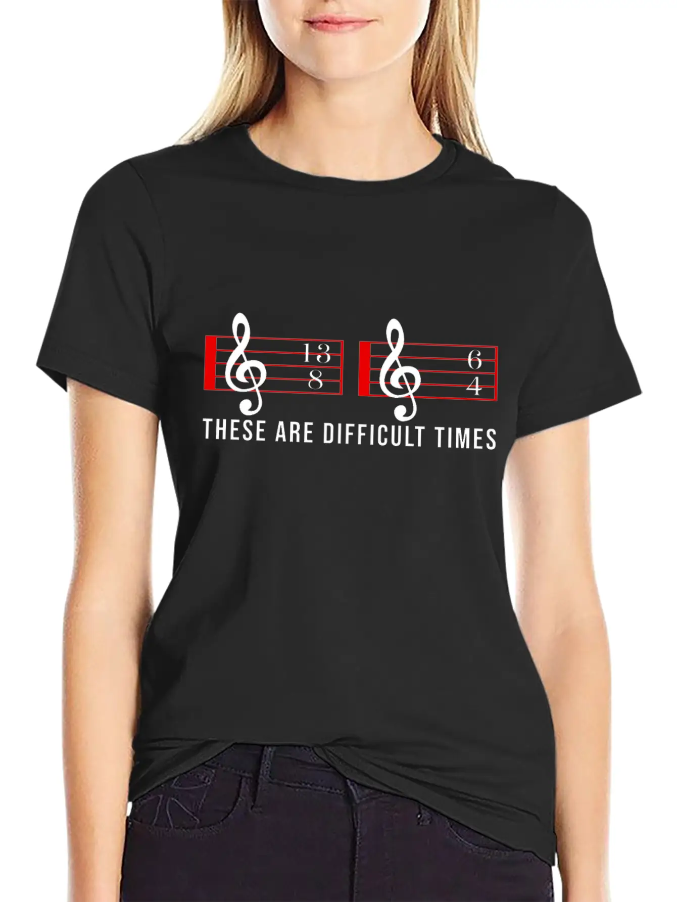These Are Difficult Times Music Note Choire Essential Cotton Tee For Daily Outfits ¨C Unisex Style