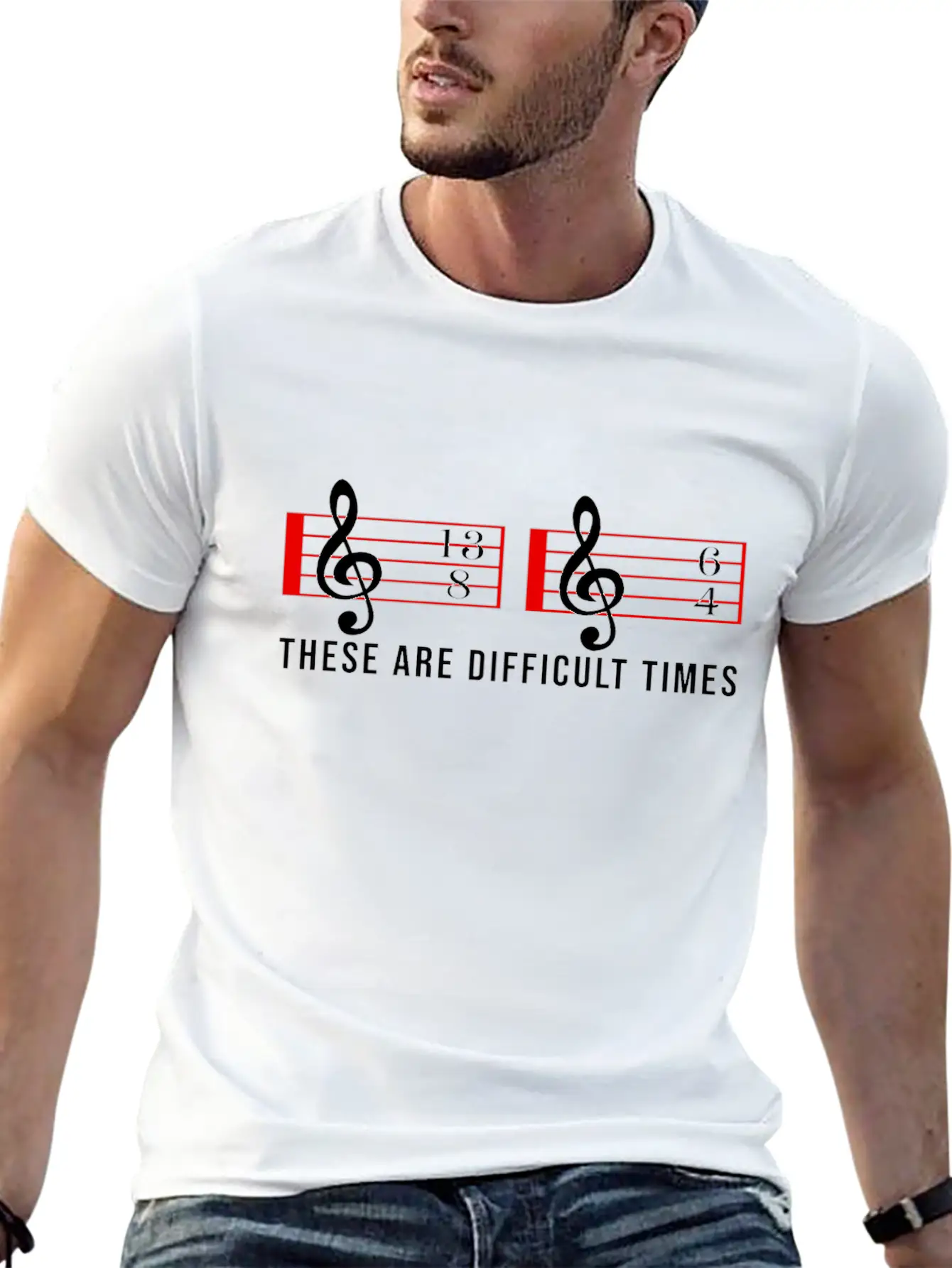 These Are Difficult Times Music Note Choire Essential Cotton Tee For Daily Outfits ¨C Unisex Style