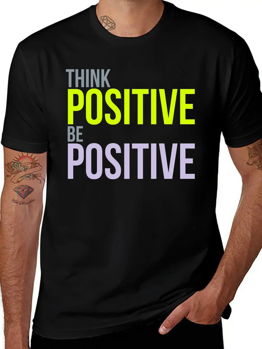 Think Positive Essential Cotton Tee For Daily Outfits ¨C Unisex Style