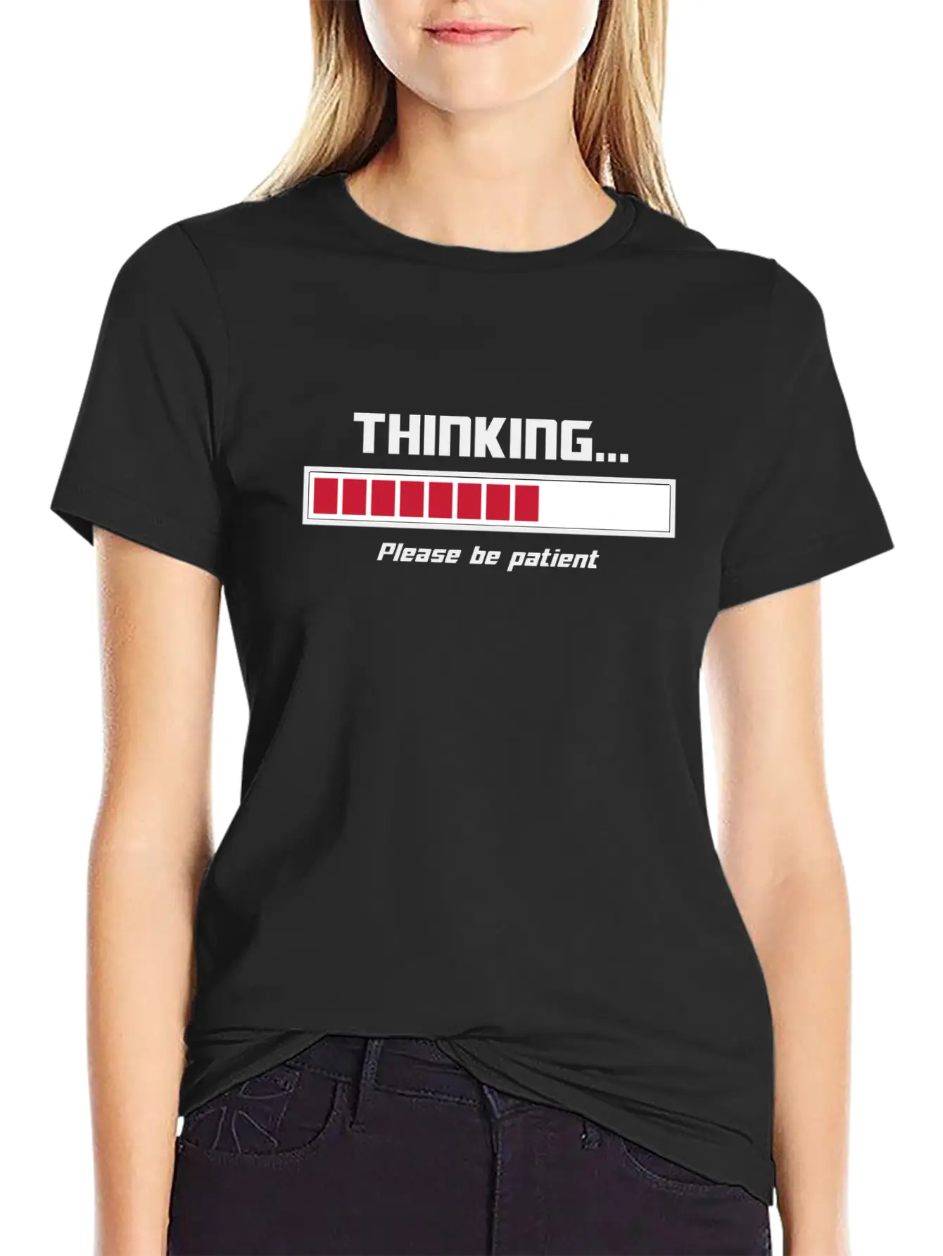 Thinking Loading Bar Please Be Patient Essential Cotton Tee For Daily Outfits ¨C Unisex Style