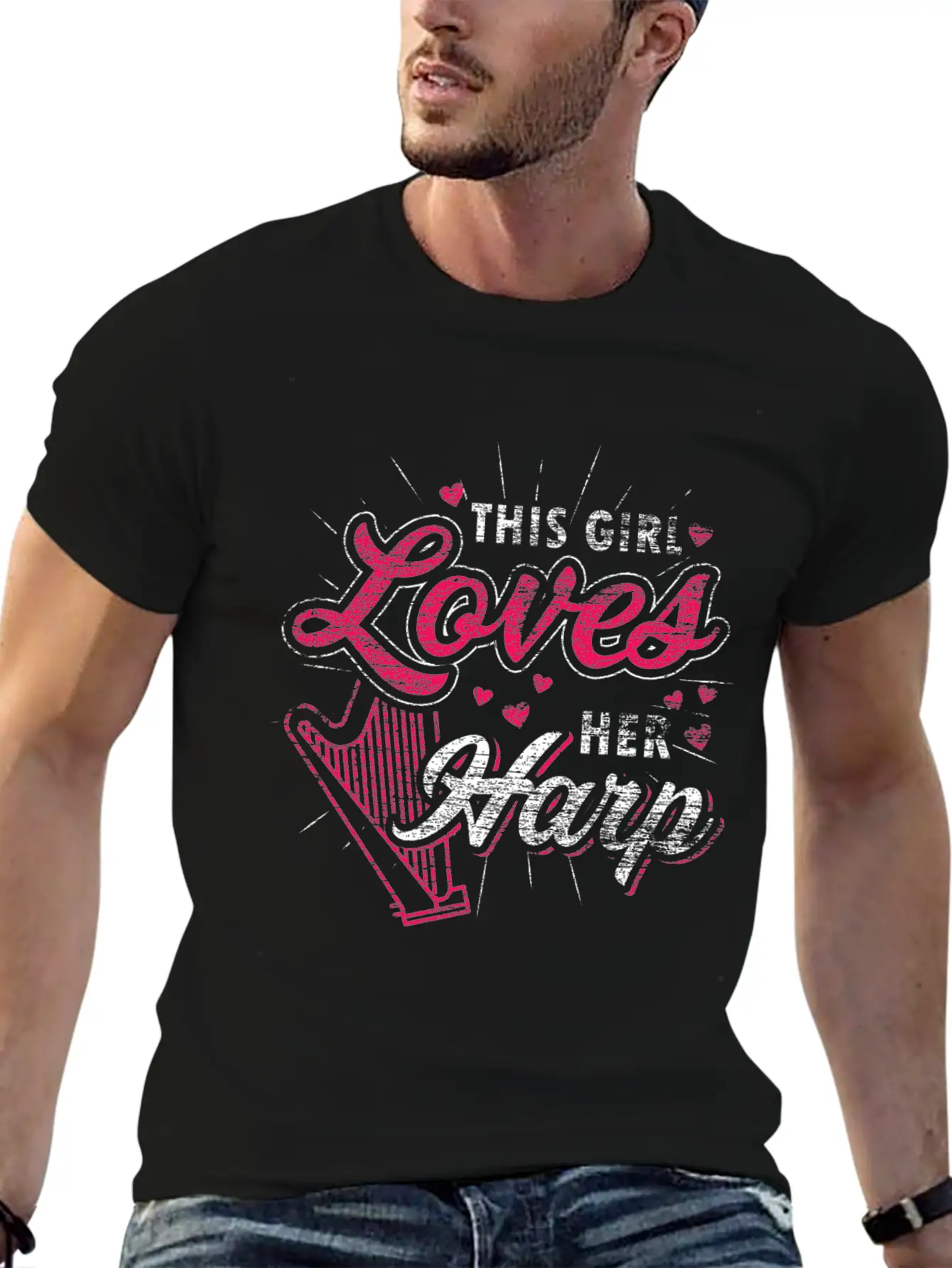 This Girl Loves Her Harp Unisex Casual T-Shirt ¨C Clean Design For Daily Comfort
