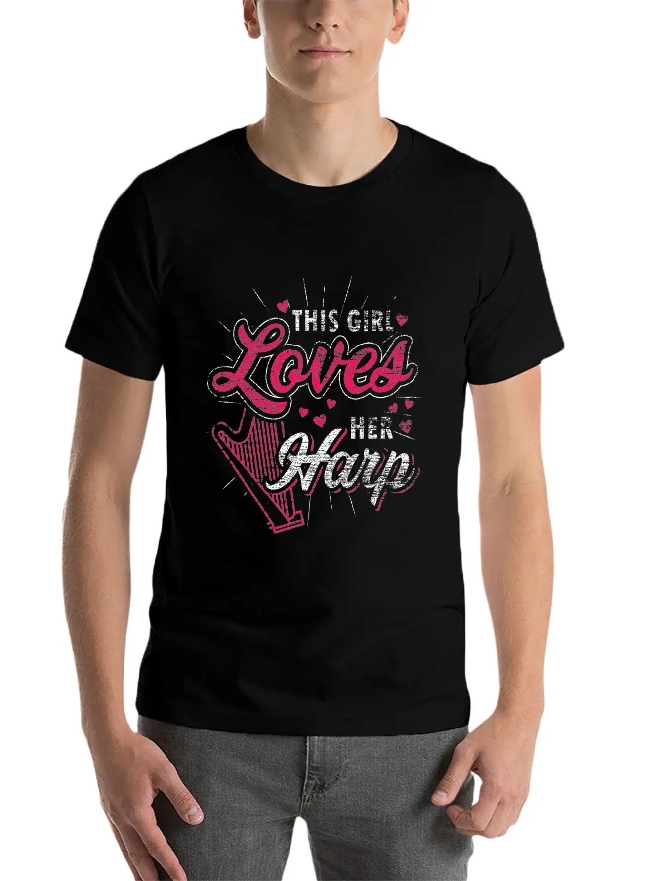 This Girl Loves Her Harp Unisex Casual T-Shirt ¨C Clean Design For Daily Comfort