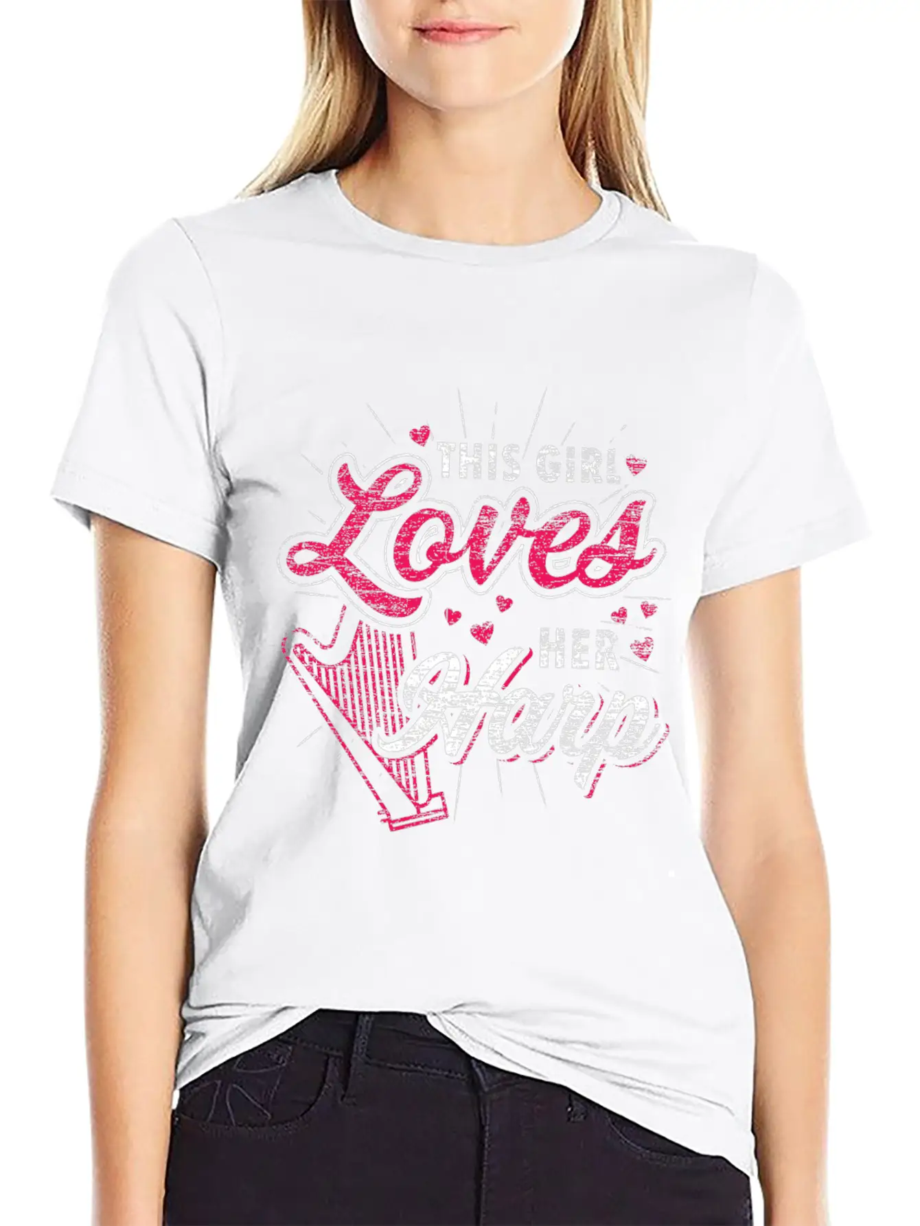 This Girl Loves Her Harp Unisex Casual T-Shirt ¨C Clean Design For Daily Comfort