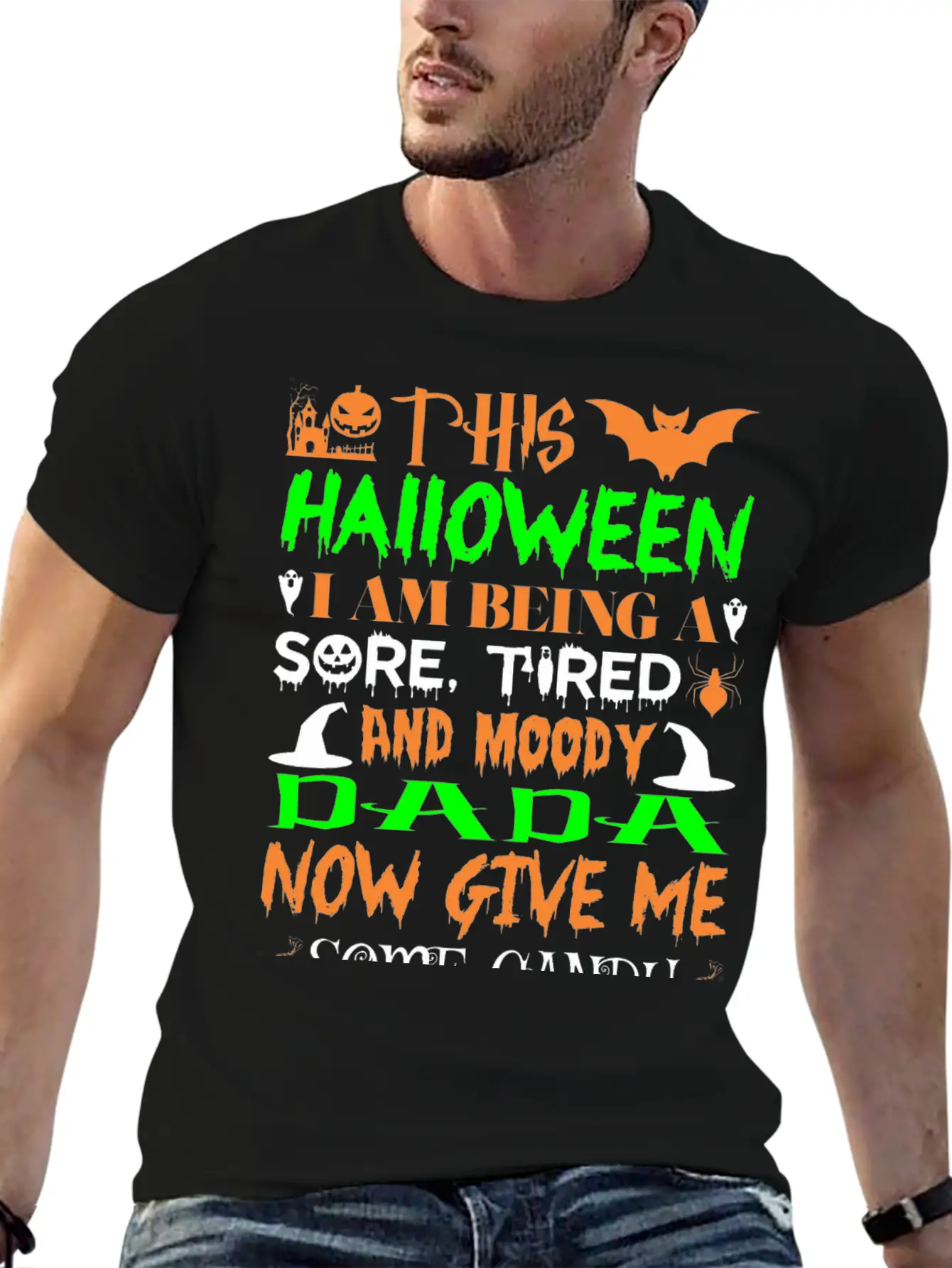 This Halloween Being Tired Moody Dada Candy Soft Cotton Short Sleeve Tee ¨C Unisex Wardrobe Staple