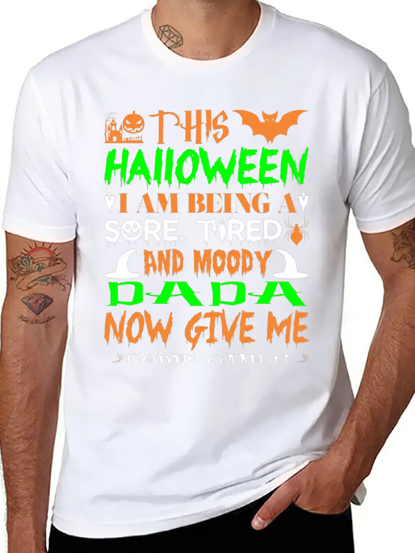This Halloween Being Tired Moody Dada Candy Soft Cotton Short Sleeve Tee ¨C Unisex Wardrobe Staple