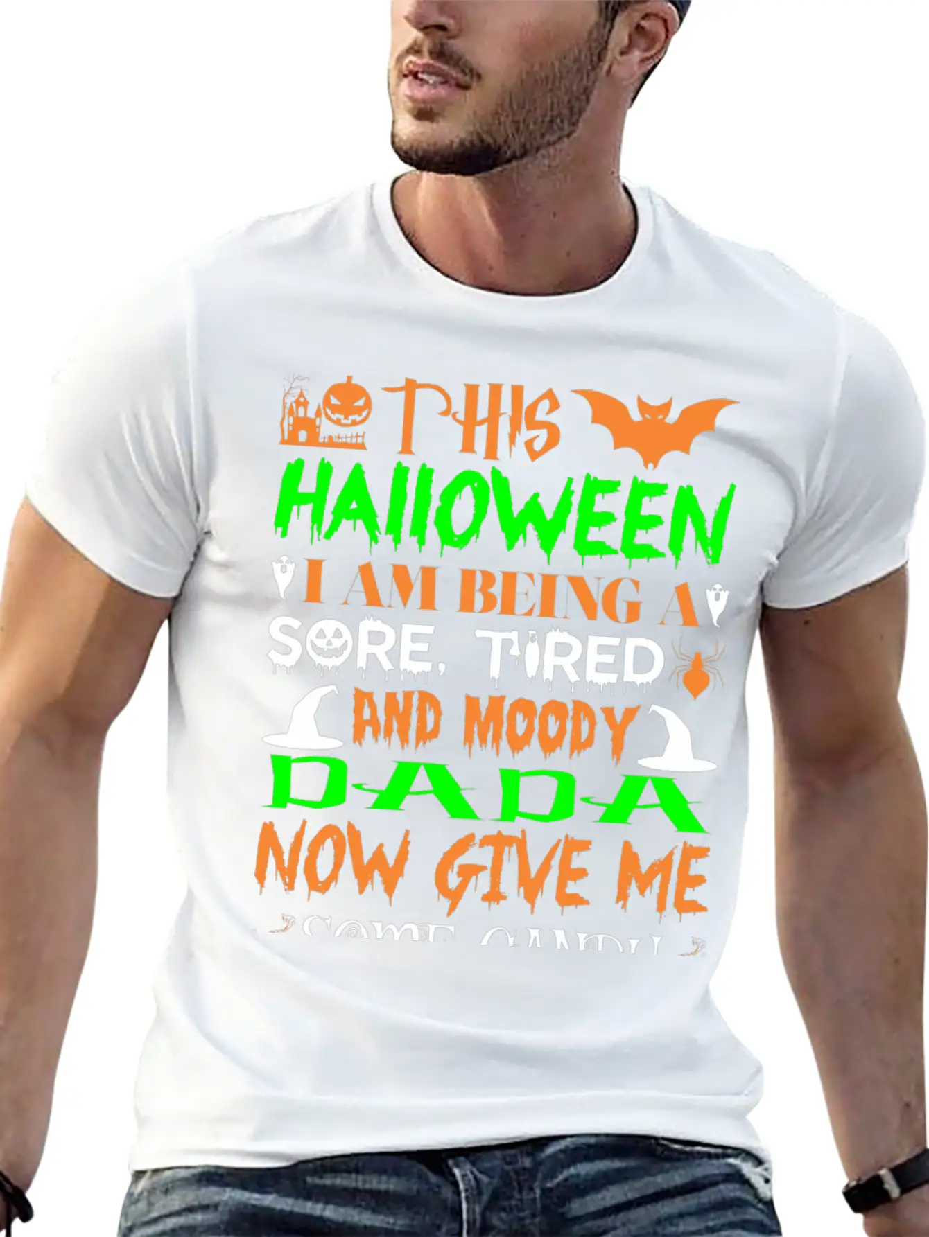 This Halloween Being Tired Moody Dada Candy Soft Cotton Short Sleeve Tee ¨C Unisex Wardrobe Staple