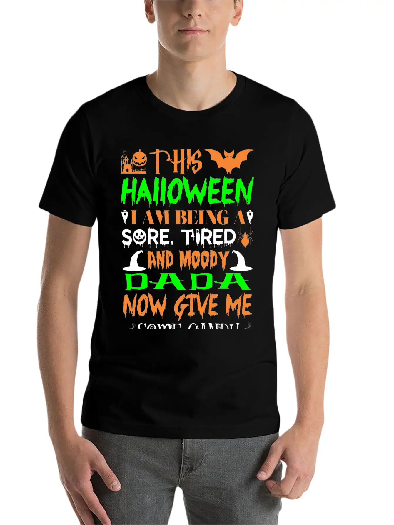 This Halloween Being Tired Moody Dada Candy Soft Cotton Short Sleeve Tee ¨C Unisex Wardrobe Staple