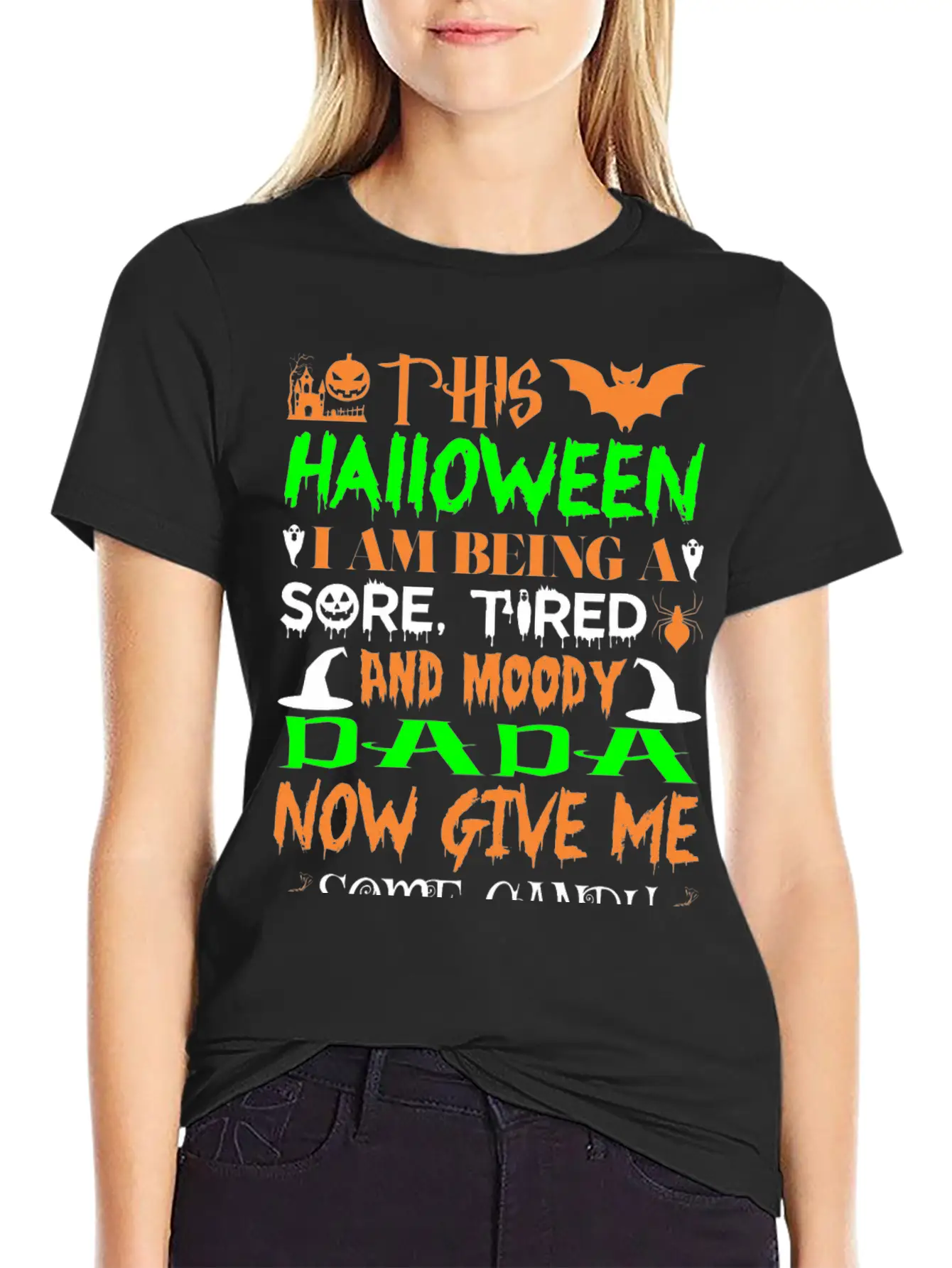 This Halloween Being Tired Moody Dada Candy Soft Cotton Short Sleeve Tee ¨C Unisex Wardrobe Staple