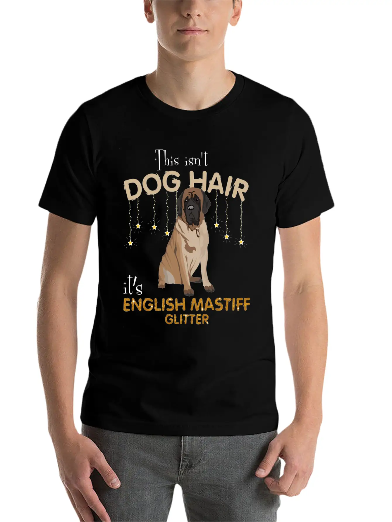 This Isn'T Dog Hair It'S English Mastiff Glitter Essential Cotton Tee For Daily Outfits ¨C Unisex Style