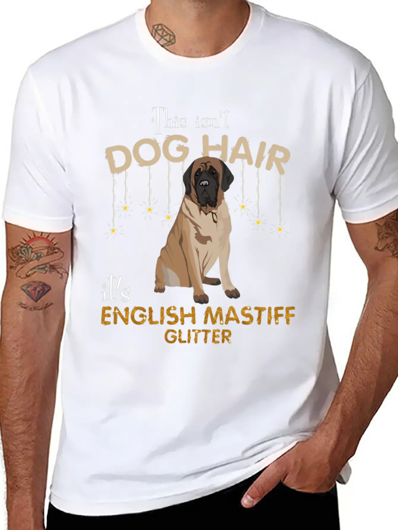 This Isn'T Dog Hair It'S English Mastiff Glitter Essential Cotton Tee For Daily Outfits ¨C Unisex Style