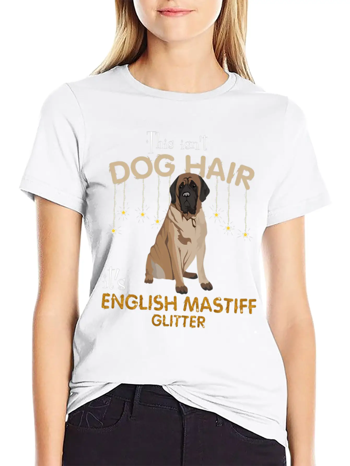 This Isn'T Dog Hair It'S English Mastiff Glitter Essential Cotton Tee For Daily Outfits ¨C Unisex Style