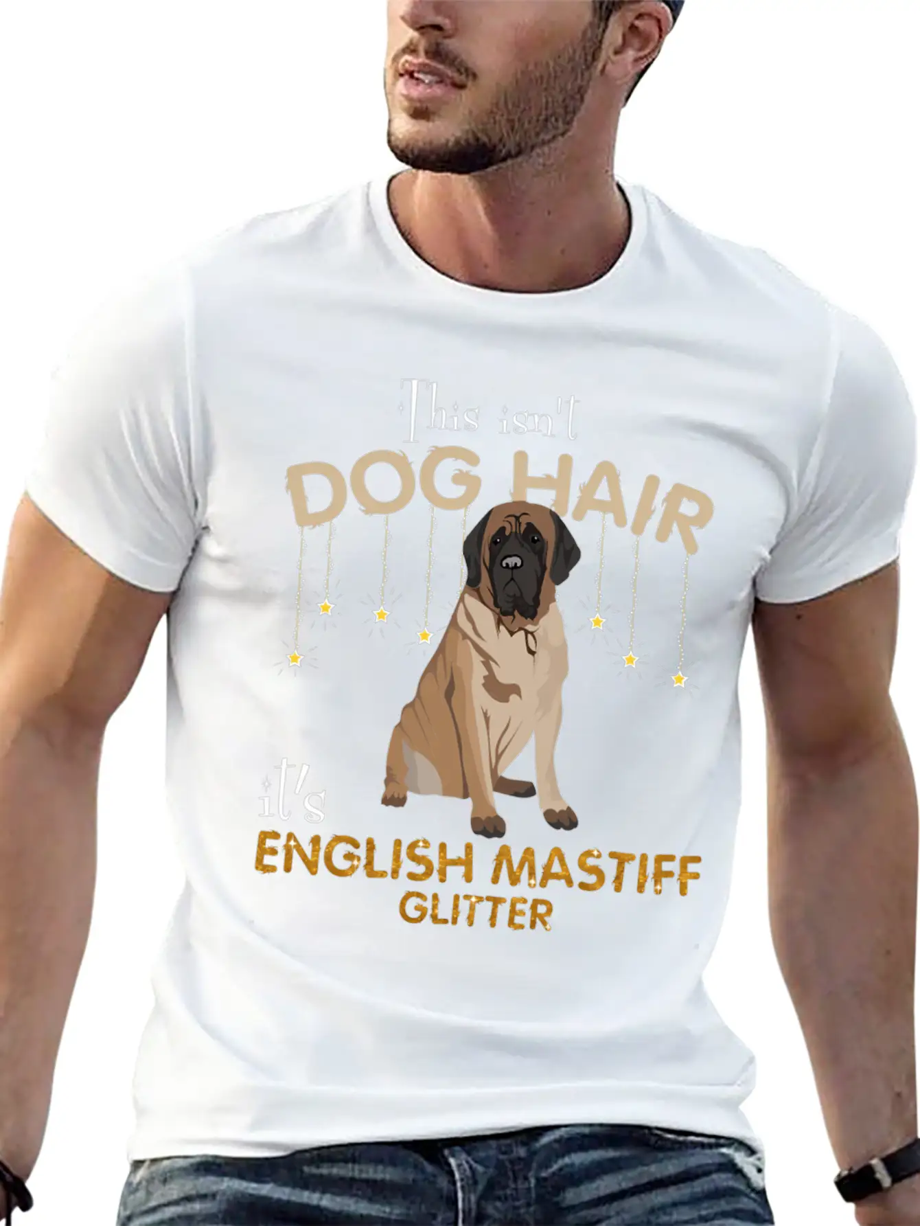 This Isn'T Dog Hair It'S English Mastiff Glitter Essential Cotton Tee For Daily Outfits ¨C Unisex Style