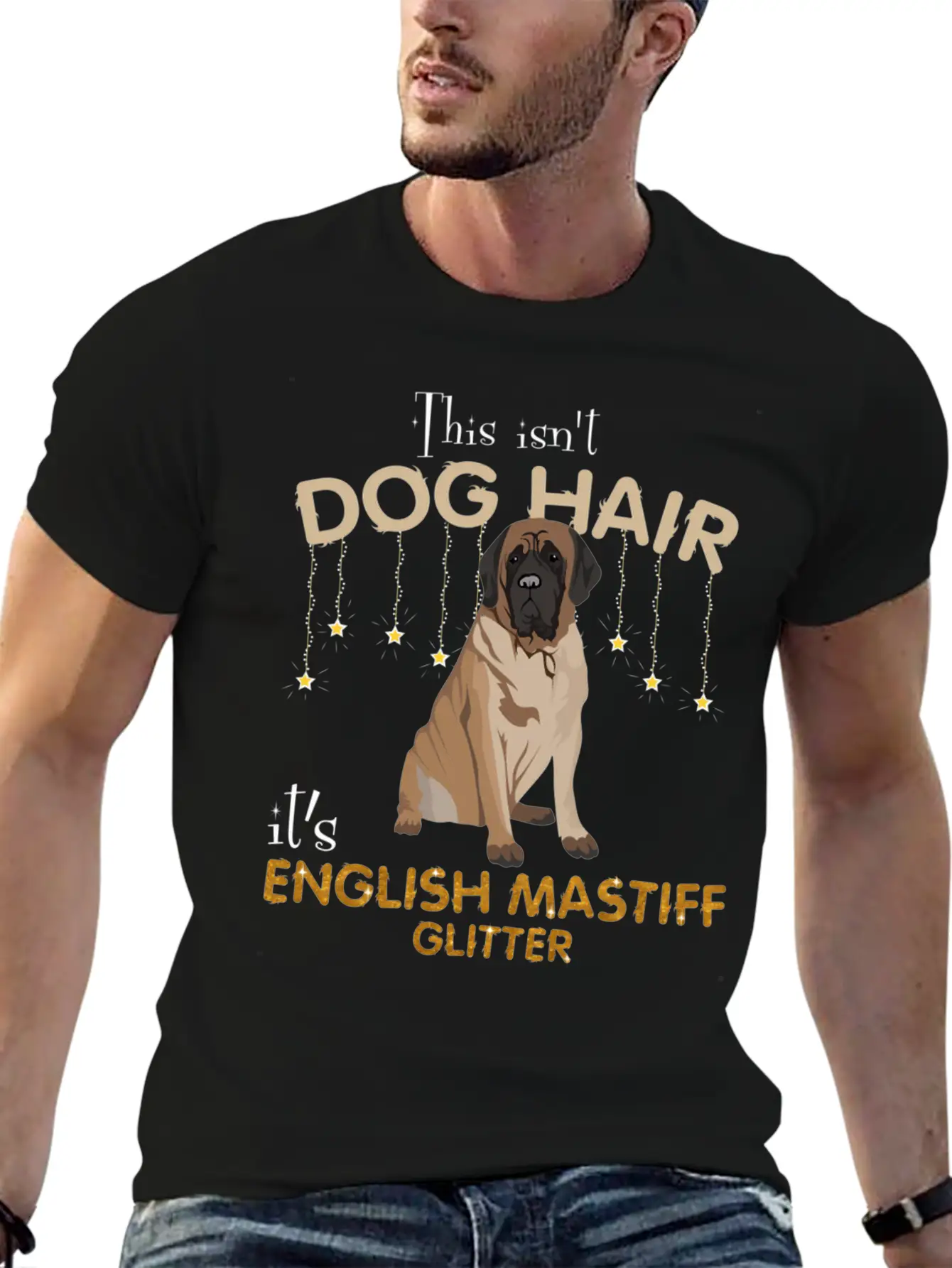 This Isn'T Dog Hair It'S English Mastiff Glitter Essential Cotton Tee For Daily Outfits ¨C Unisex Style