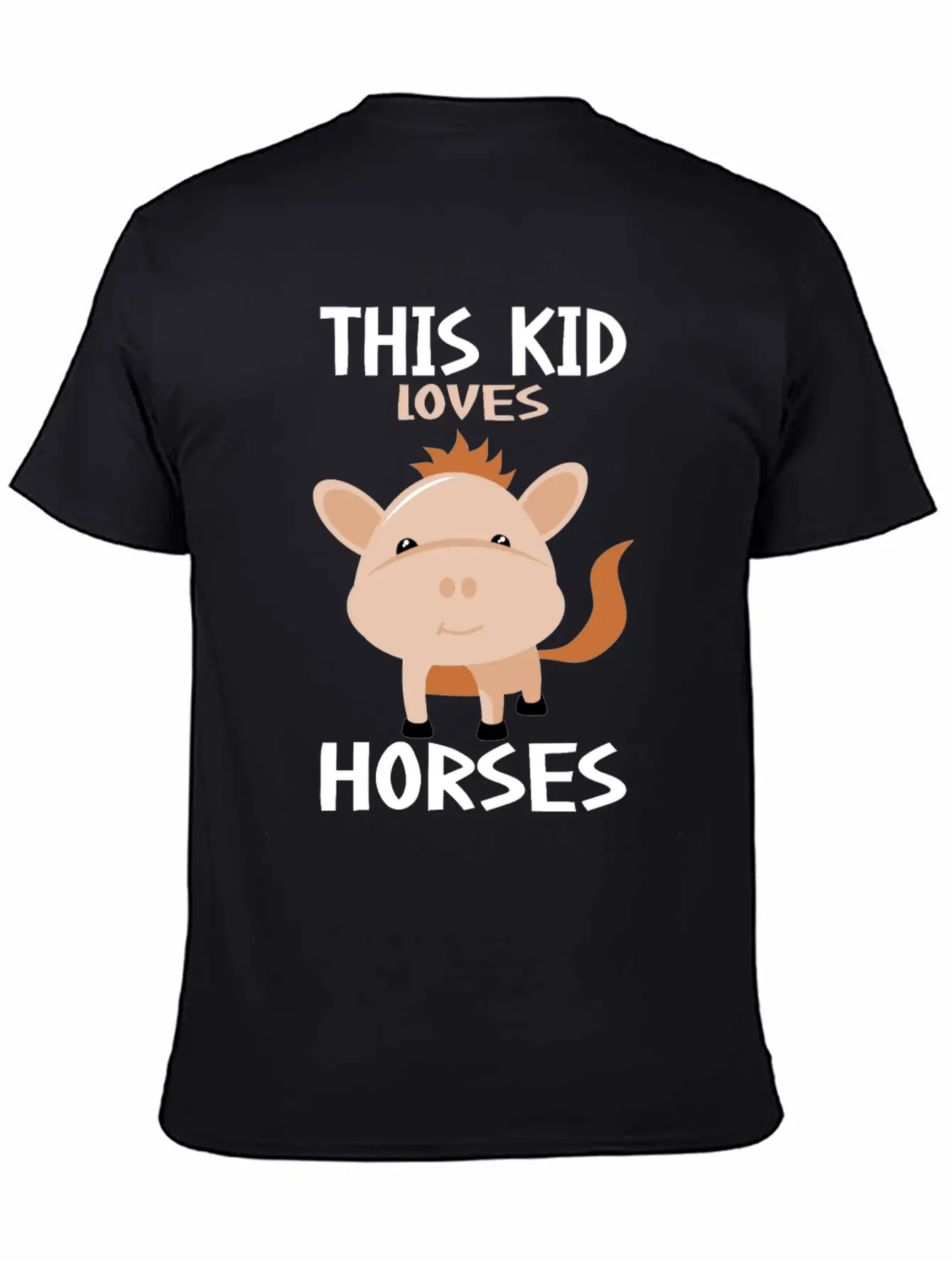 This Kid Loves Horses I Children's Horse Motif Basic Graphic T-Shirt ¨C Daily Comfort In Soft Cotton