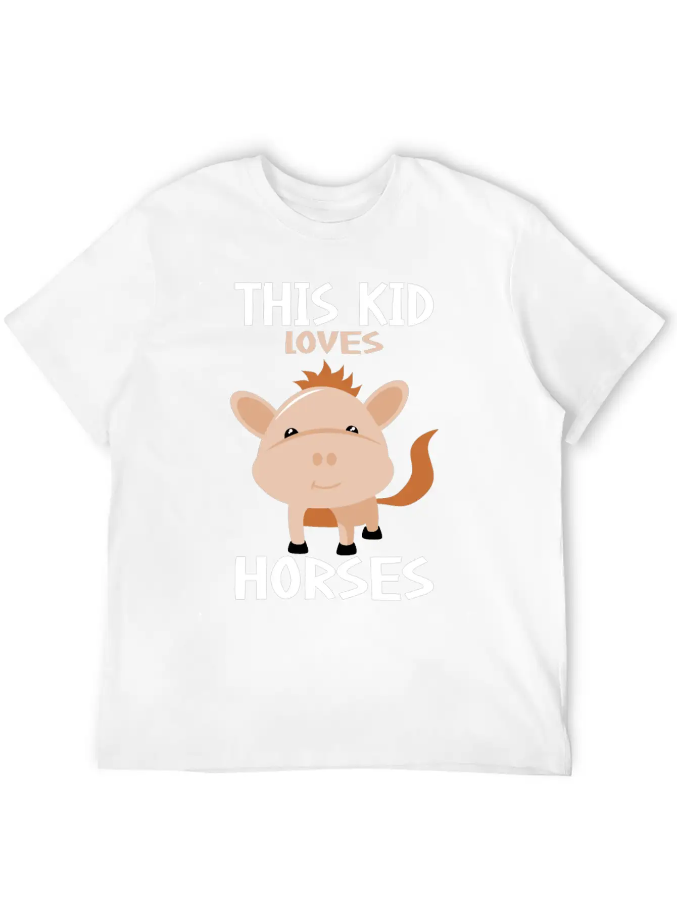 This Kid Loves Horses I Children's Horse Motif Basic Graphic T-Shirt ¨C Daily Comfort In Soft Cotton