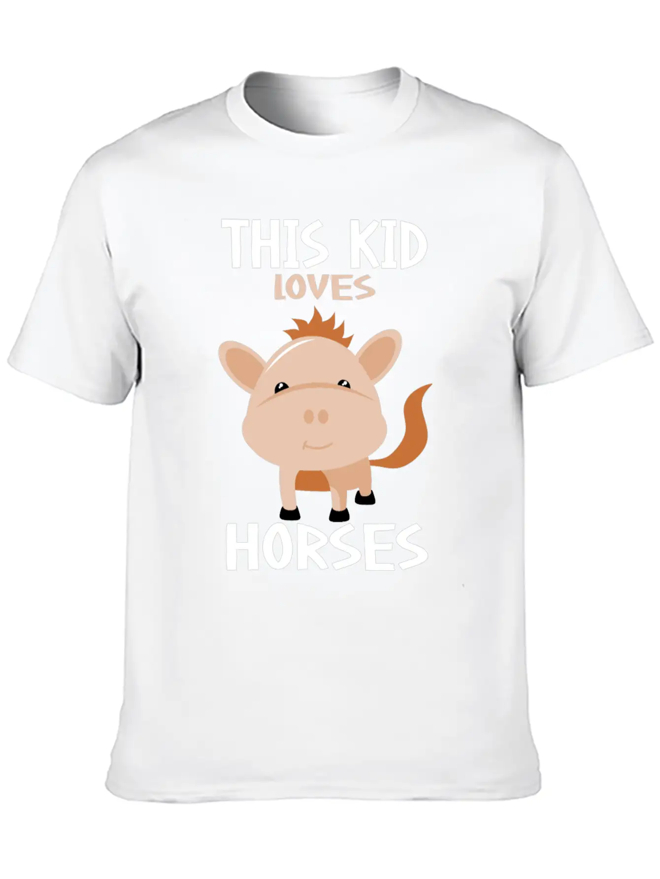 This Kid Loves Horses I Children's Horse Motif Basic Graphic T-Shirt ¨C Daily Comfort In Soft Cotton