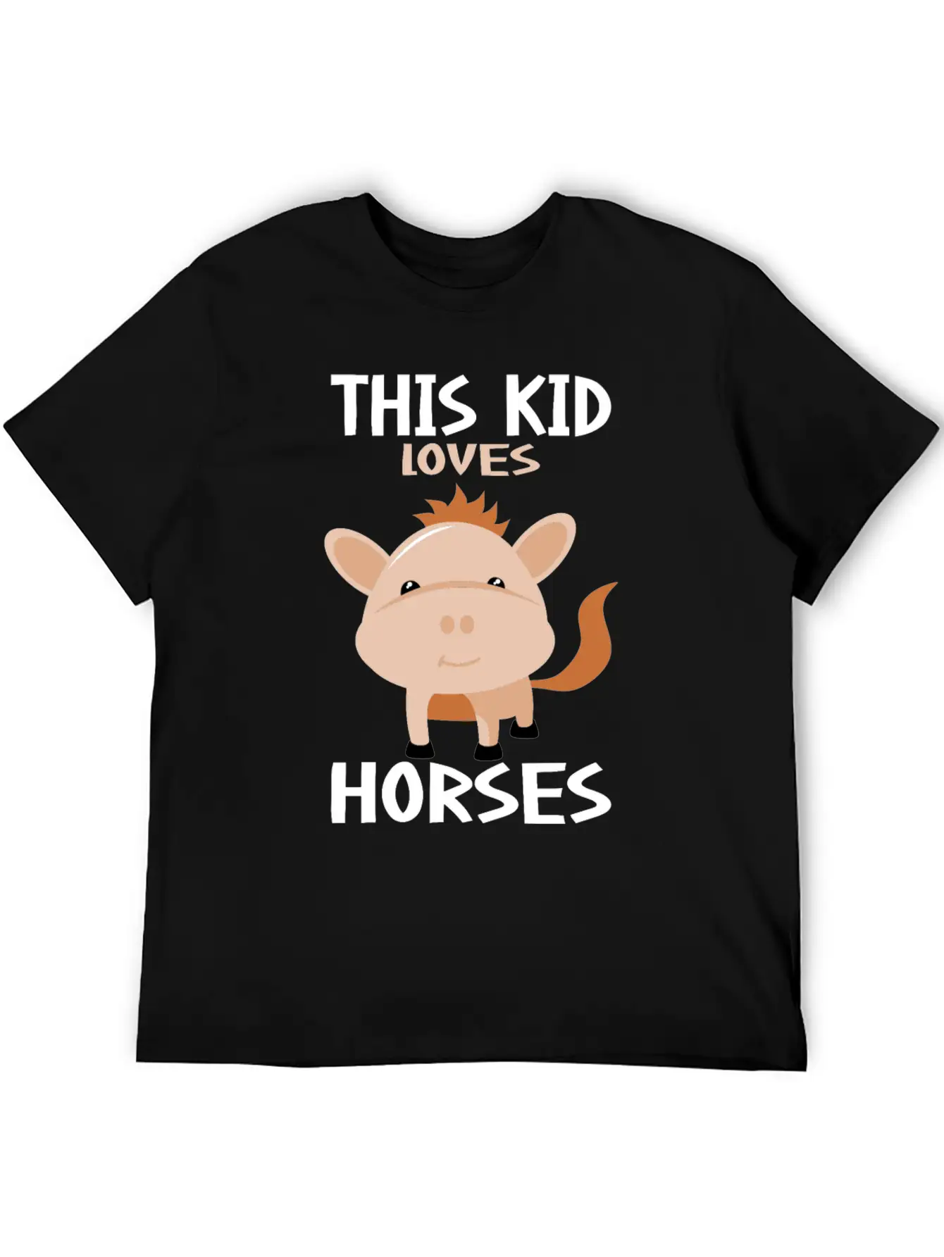 This Kid Loves Horses I Children's Horse Motif Basic Graphic T-Shirt ¨C Daily Comfort In Soft Cotton